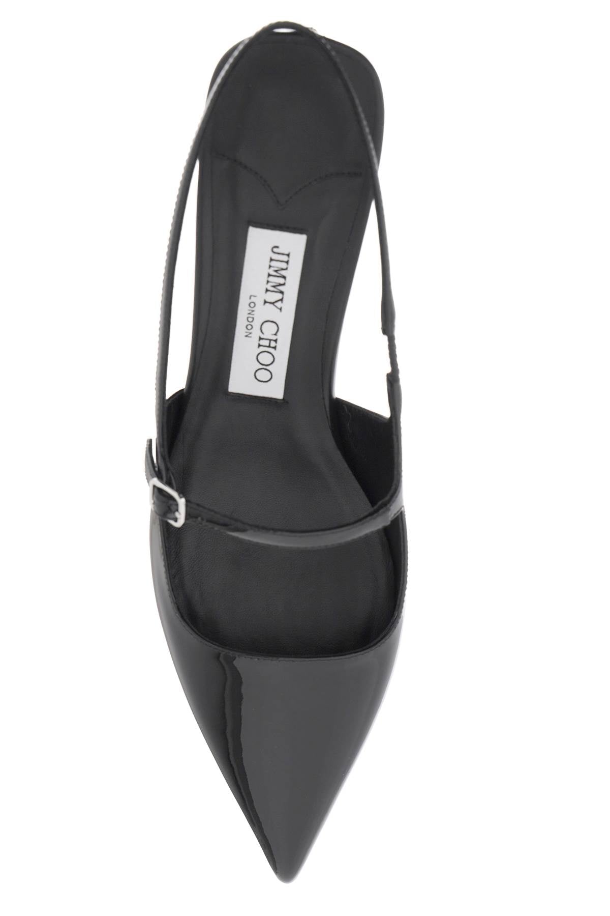 JIMMY CHOO Genuine Leather Mid Heel Pointed Toe Slingback Pumps