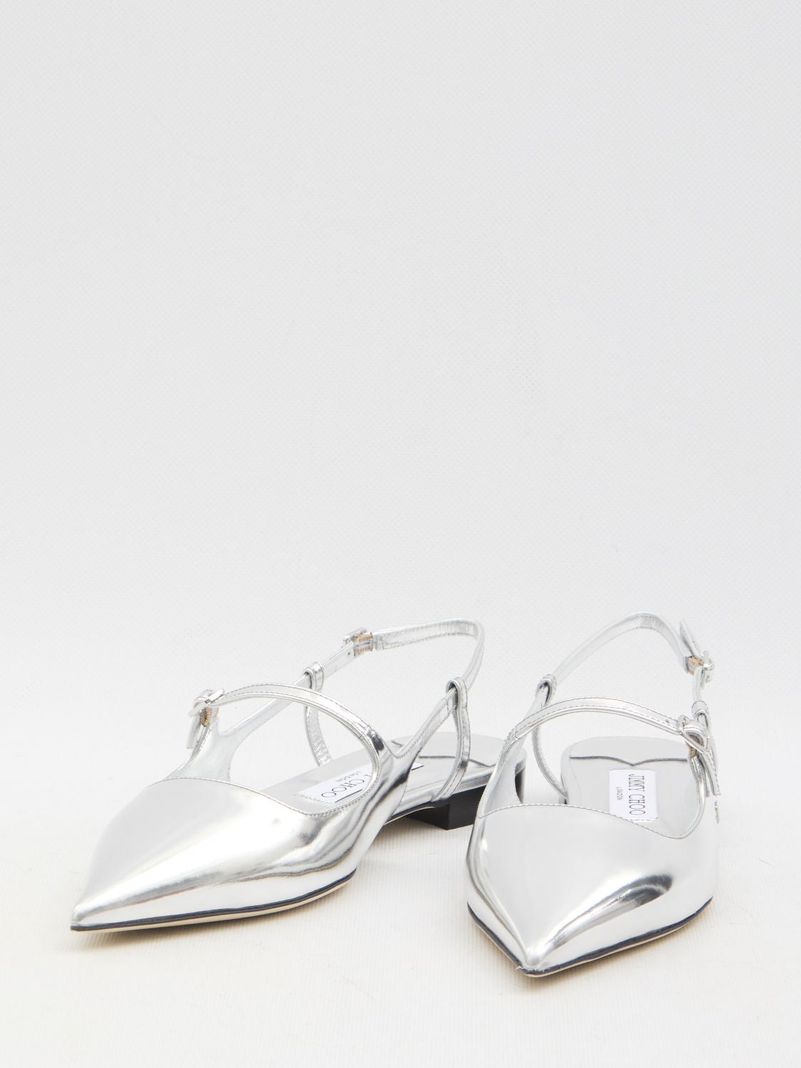 JIMMY CHOO Pointed Toe Ballerina Flats with Adjustable Slingback Strap