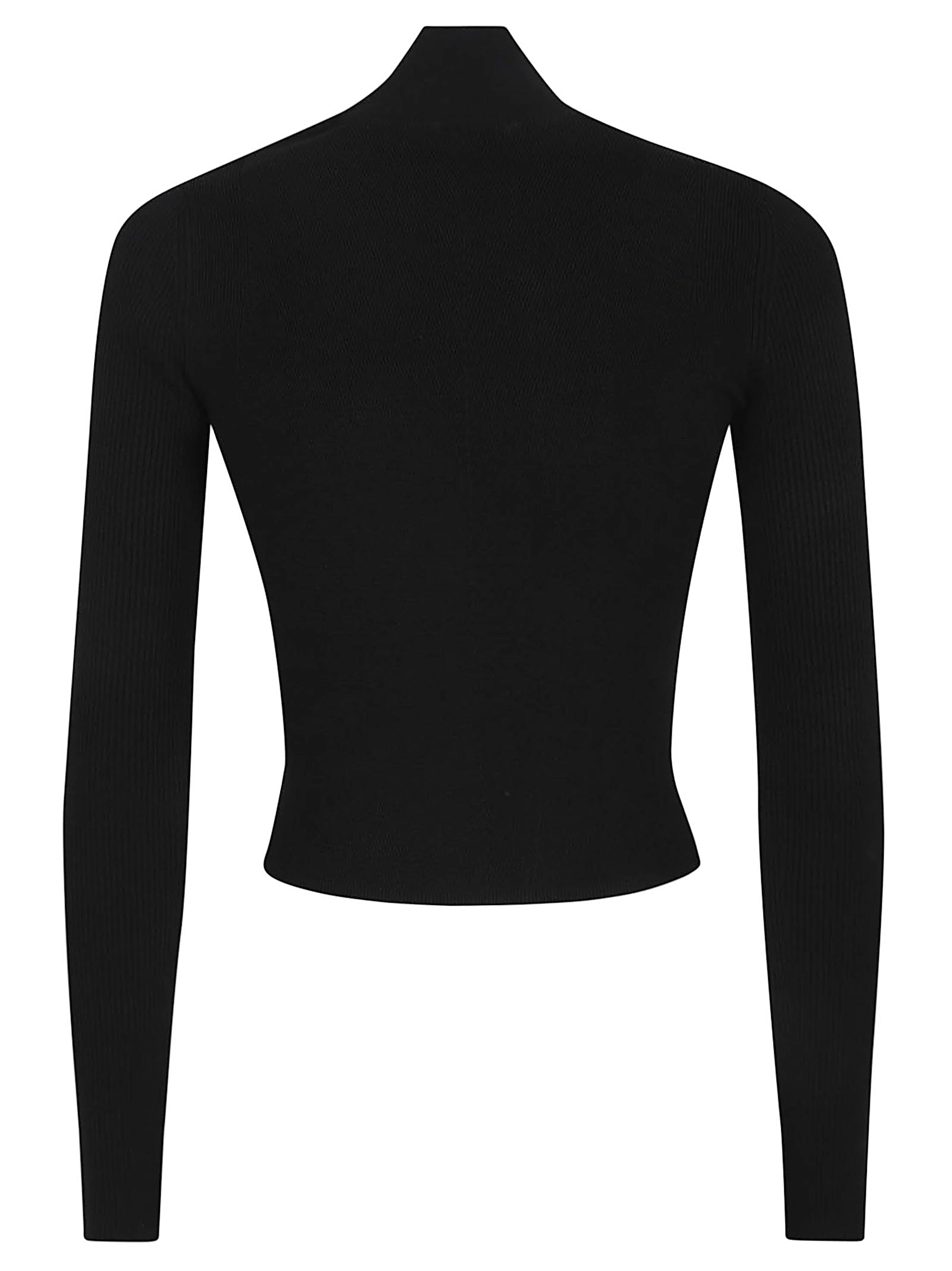 DIESEL Ribbed Knit Top with Cut-Out Trim - Regular Fit