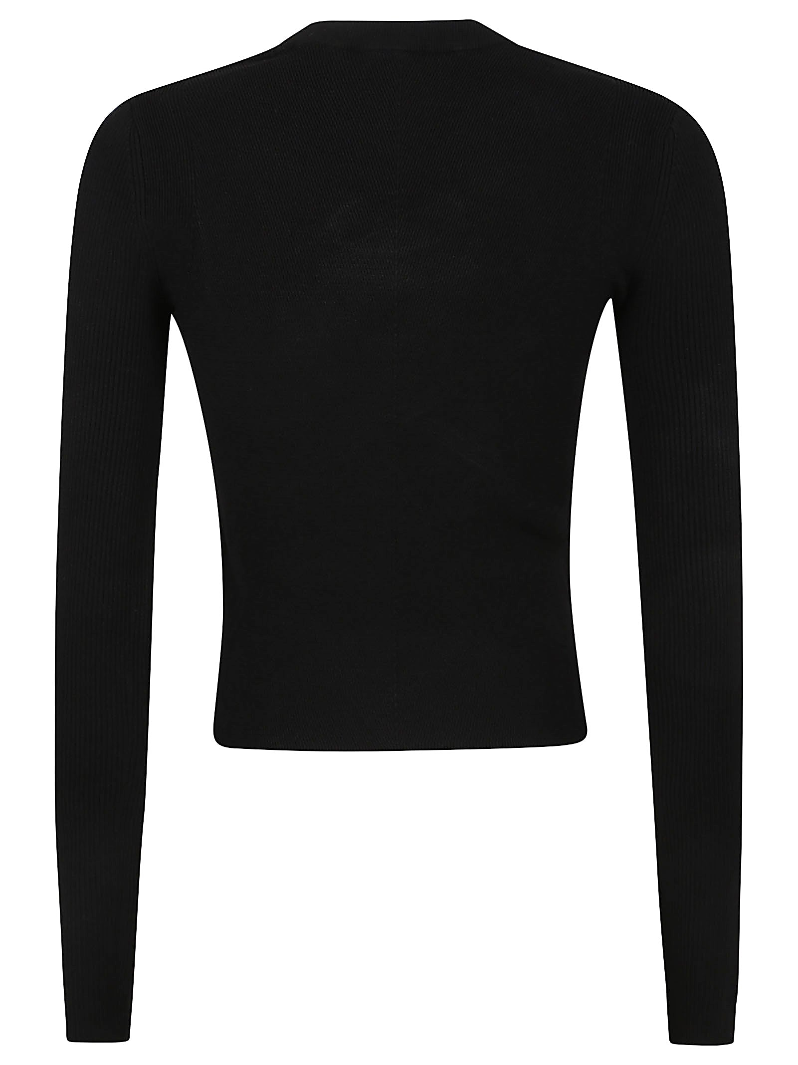 DIESEL Slim Fit Ribbed Knit Top with Oval D Metal Plaque