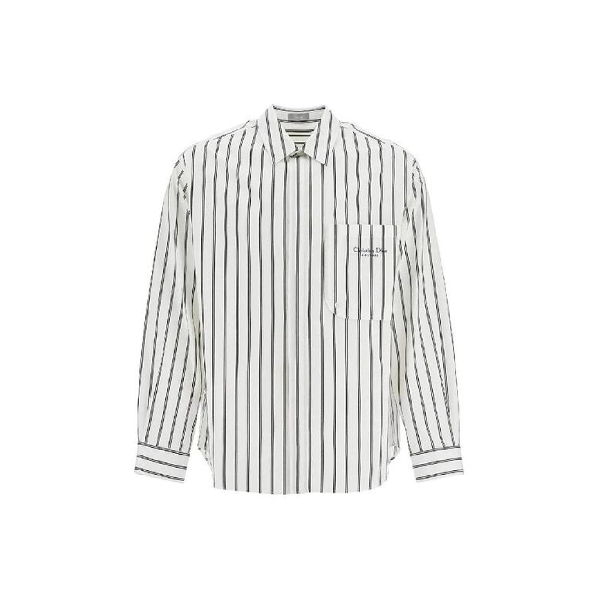 DIOR Classic Cotton Striped Shirt with Maxi Pocket
