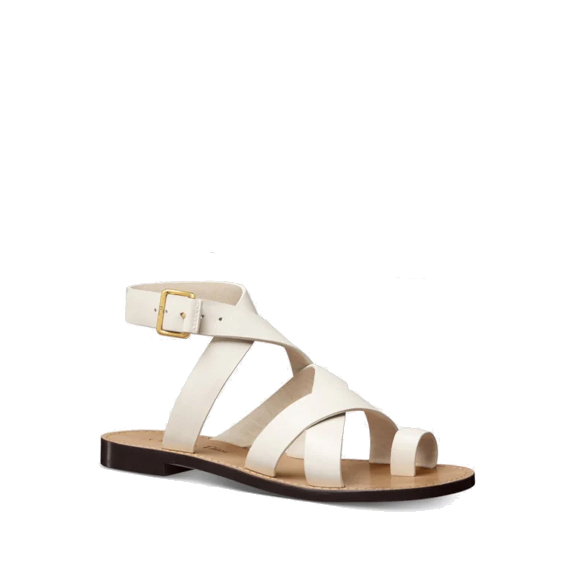 DIOR Elegant Leather Flat Sandals for Women