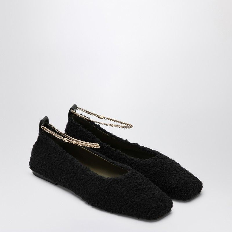 MARIA LUCA Teddy August Ballet Flats with Chain Ankle Strap
