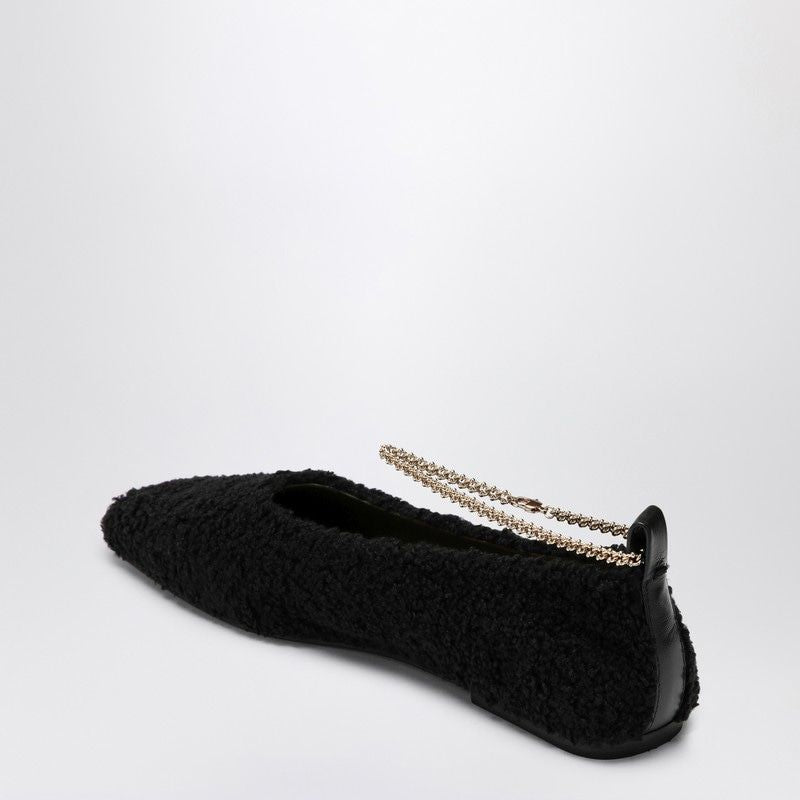 MARIA LUCA Teddy August Ballet Flats with Chain Ankle Strap