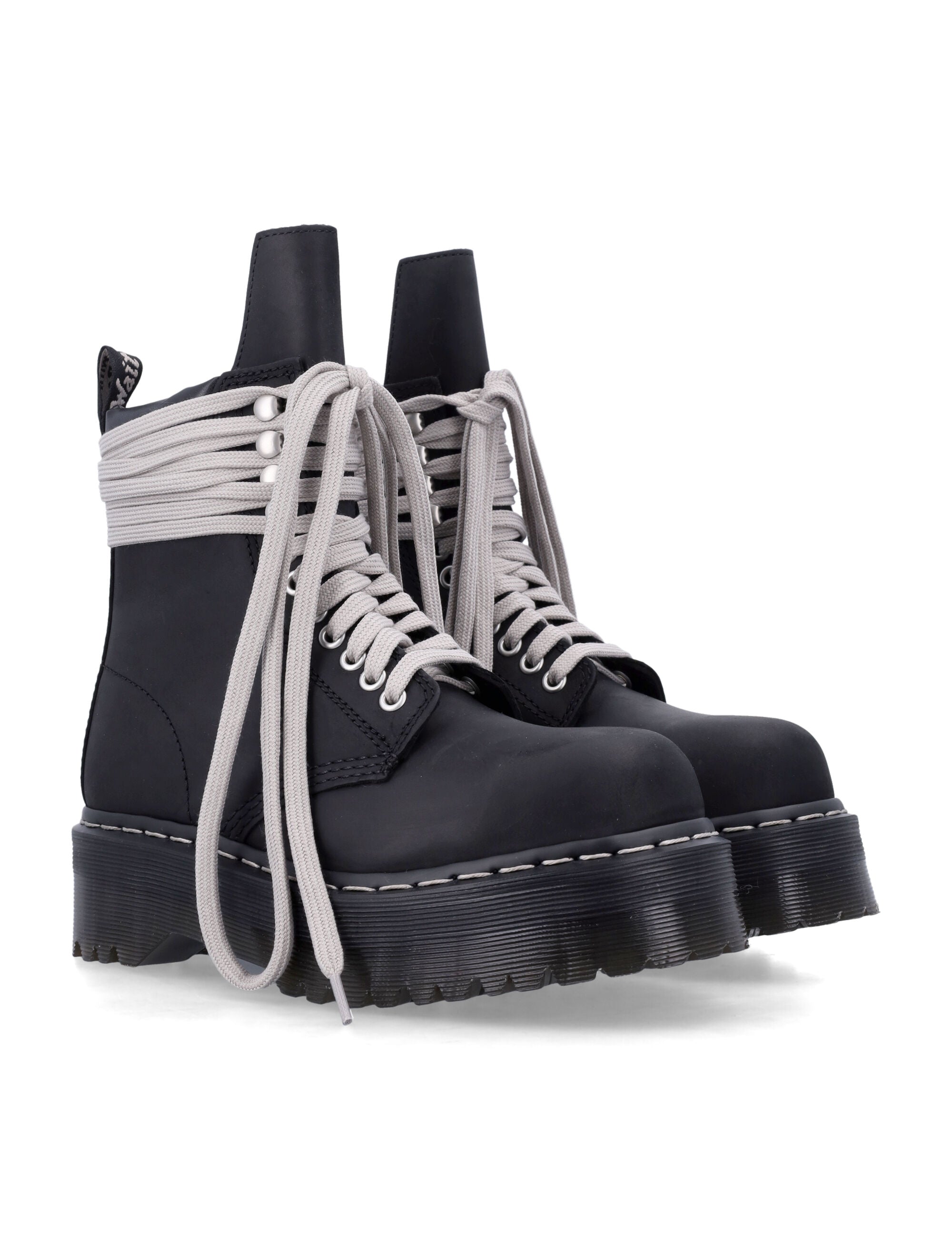 RICK OWENS X DR MARTENS Avant-Garde Steel Toe Boots - Men's 1460 Collaboration