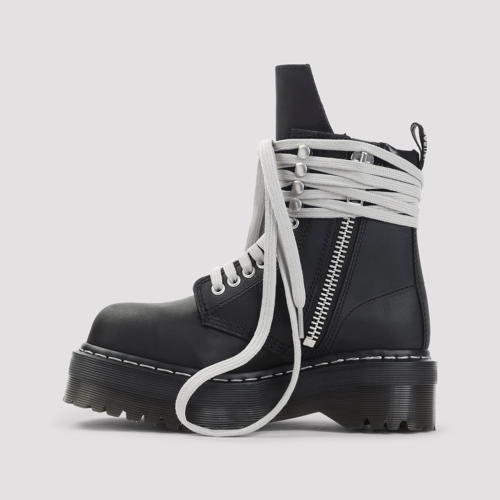 RICK OWENS X DR MARTENS Avant-Garde Steel Toe Boots - Men's 1460 Collaboration