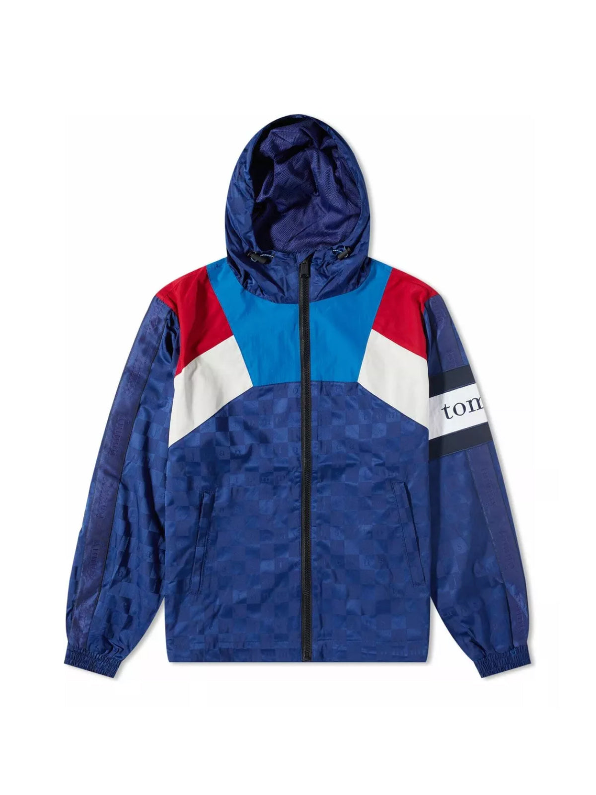 TOMMY HILFIGER Checkerboard Colour-Blocked Hooded Track Jacket