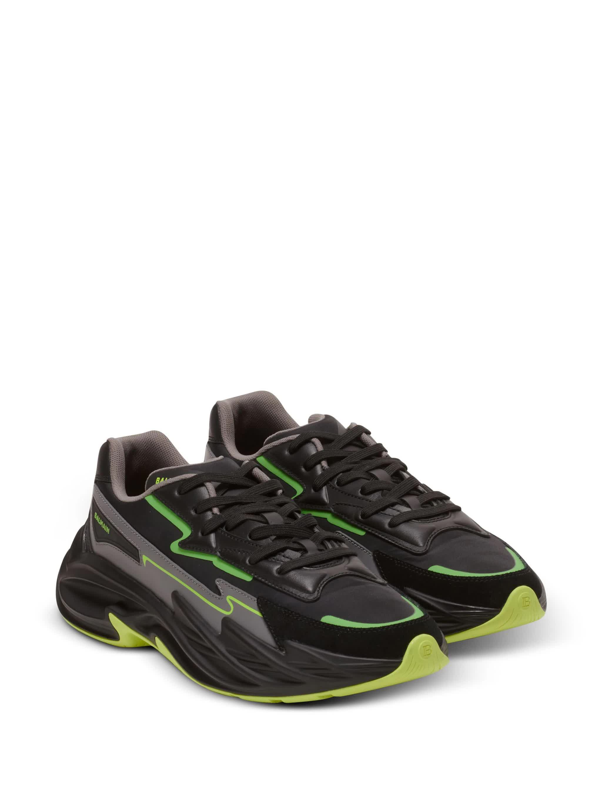 BALMAIN Men's Run-Row Leather Sneakers