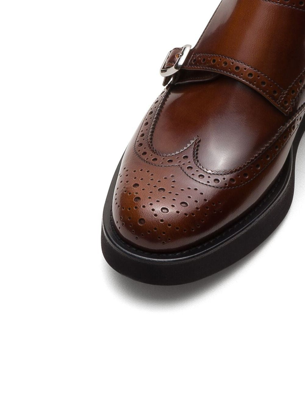 CHURCH'S Women’s Wool Loafers with Double Strap and Silver Buckles