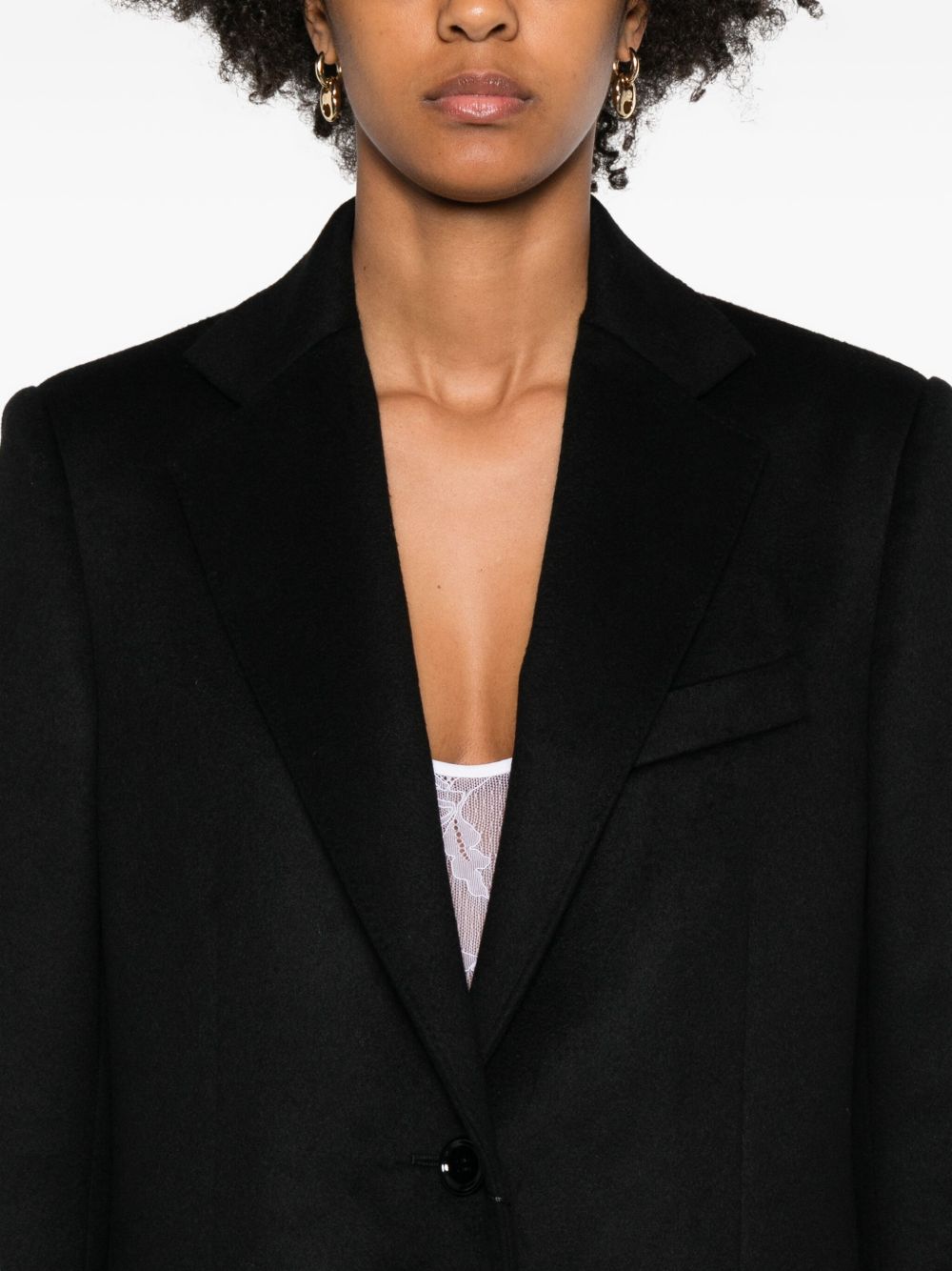 DOLCE & GABBANA Sophisticated Single-Breasted Wool Blend Coat for Women