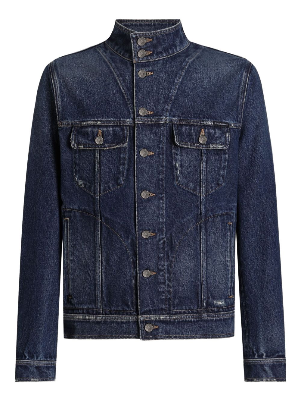 DOLCE & GABBANA Stylish High Collar Denim Jacket