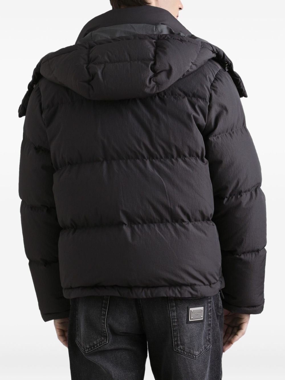DOLCE & GABBANA Quilted Down Jacket with Cozy Hood for Men