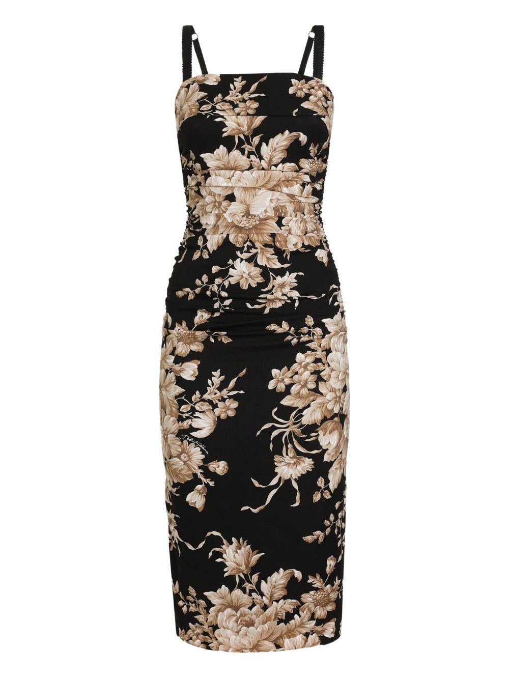 DOLCE & GABBANA Elegant Midi Dress with Floral Print