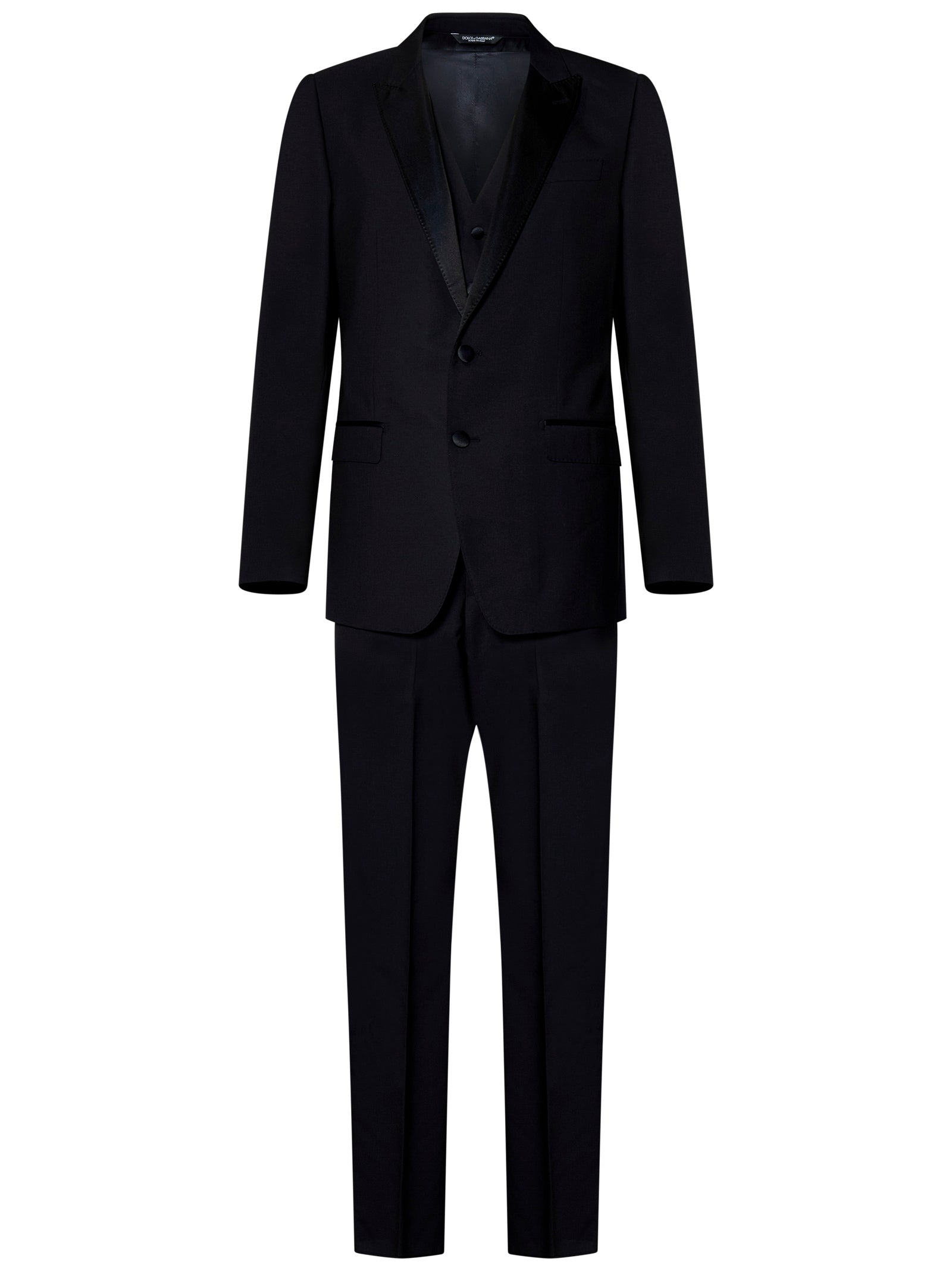 DOLCE & GABBANA Tailored Three-Piece Tuxedo Suit for Men - Size 48 IT