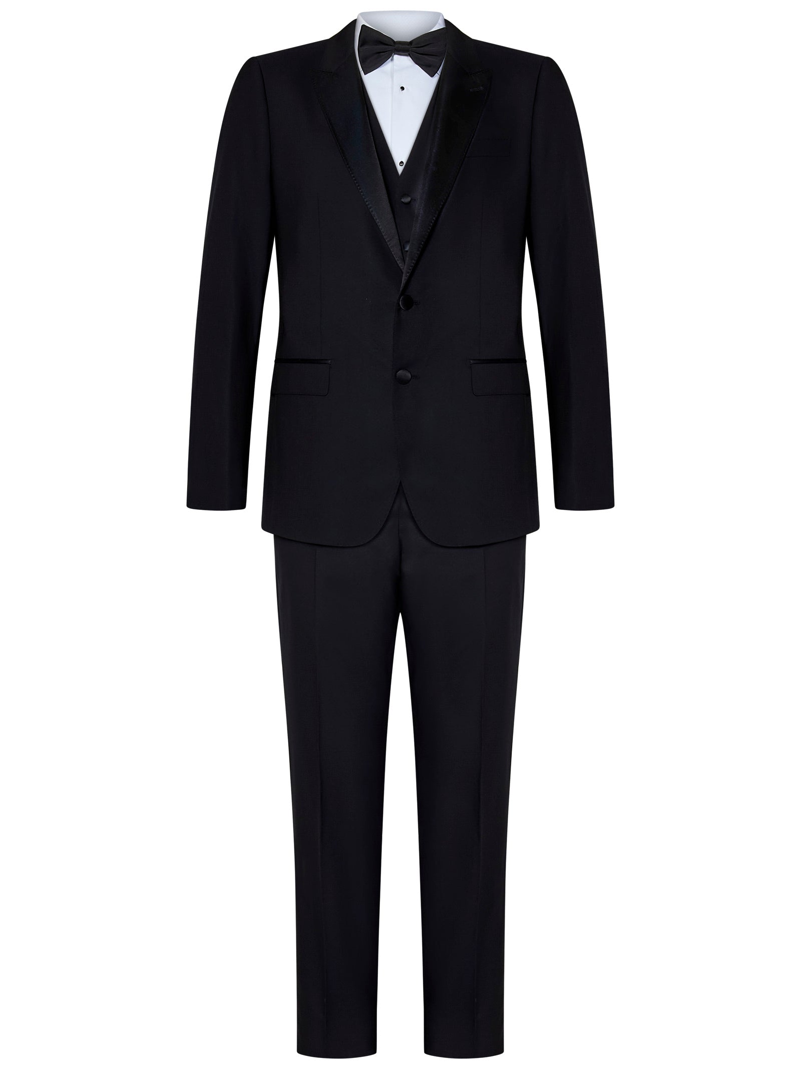 DOLCE & GABBANA Tailored Three-Piece Tuxedo Suit for Men - Size 48 IT