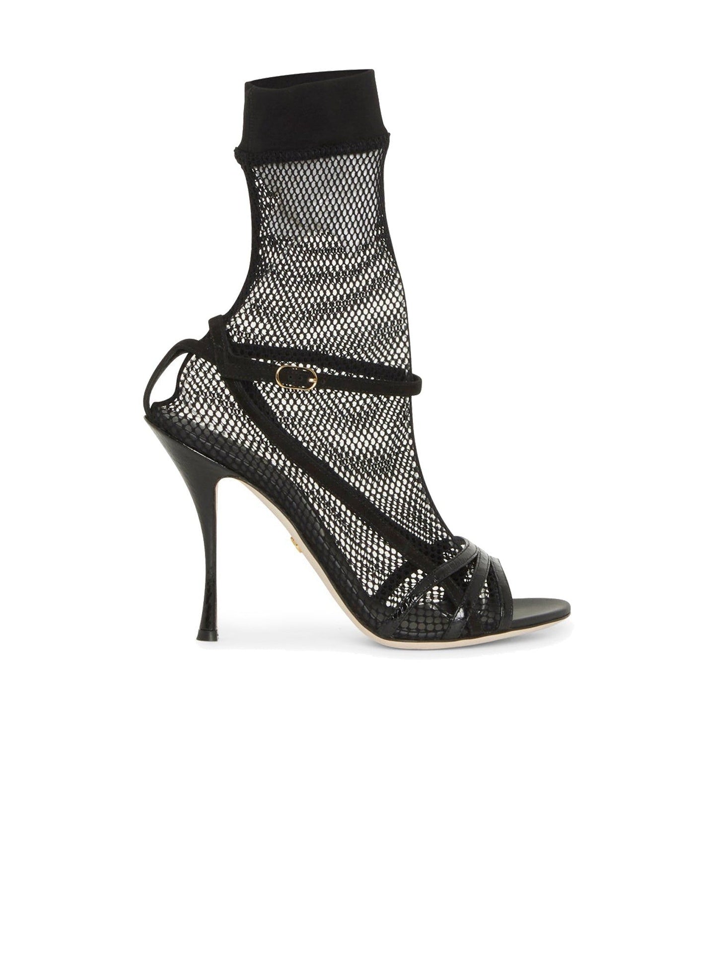 DOLCE & GABBANA Elegant Fishnet Sandals with 10 cm Heel for Women