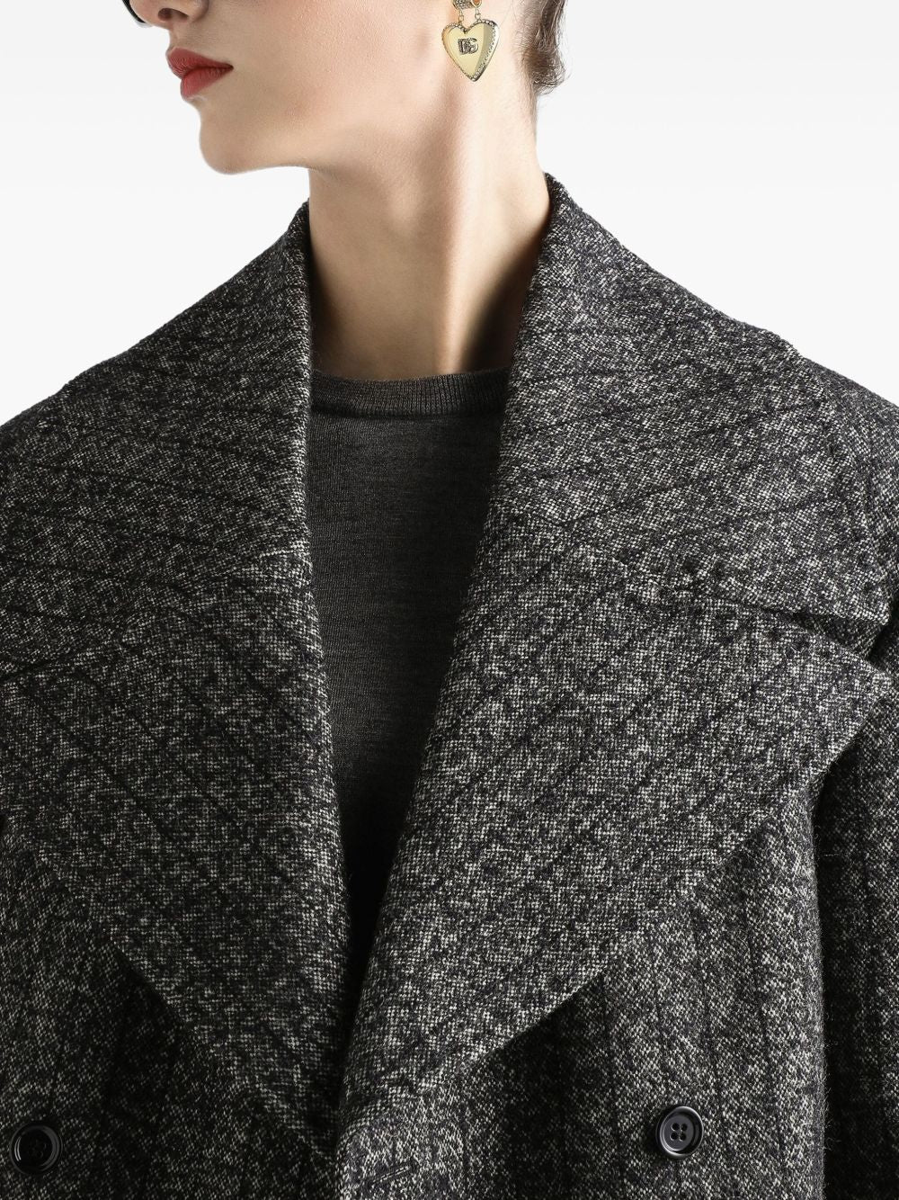 DOLCE & GABBANA Chic Oversized Cropped Double-Breasted Jacket