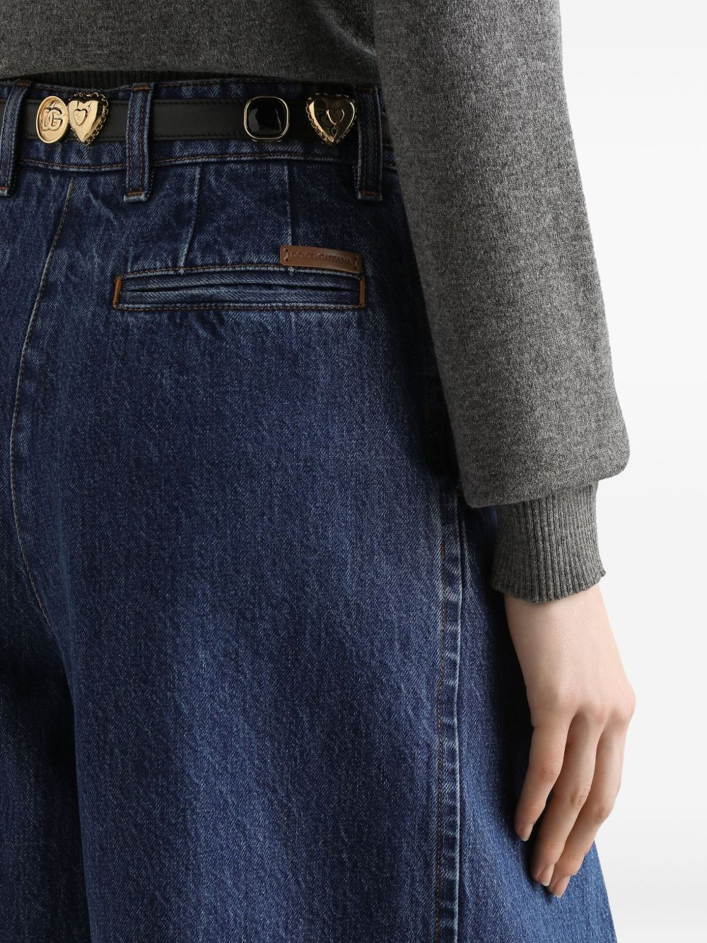 DOLCE & GABBANA Chic Wide-Leg Jeans with Central Crease