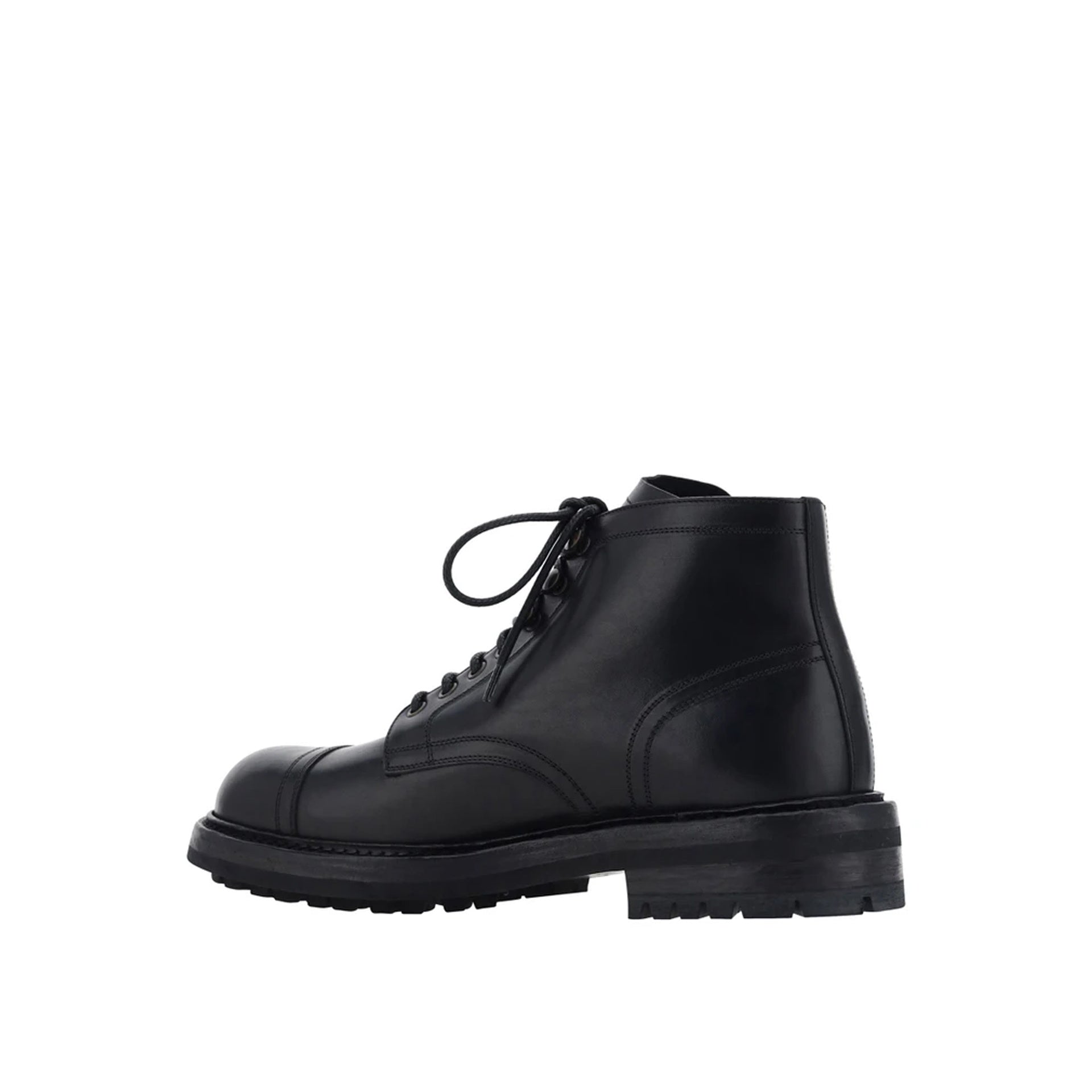 DOLCE & GABBANA Lace-Up Leather Ankle Boots