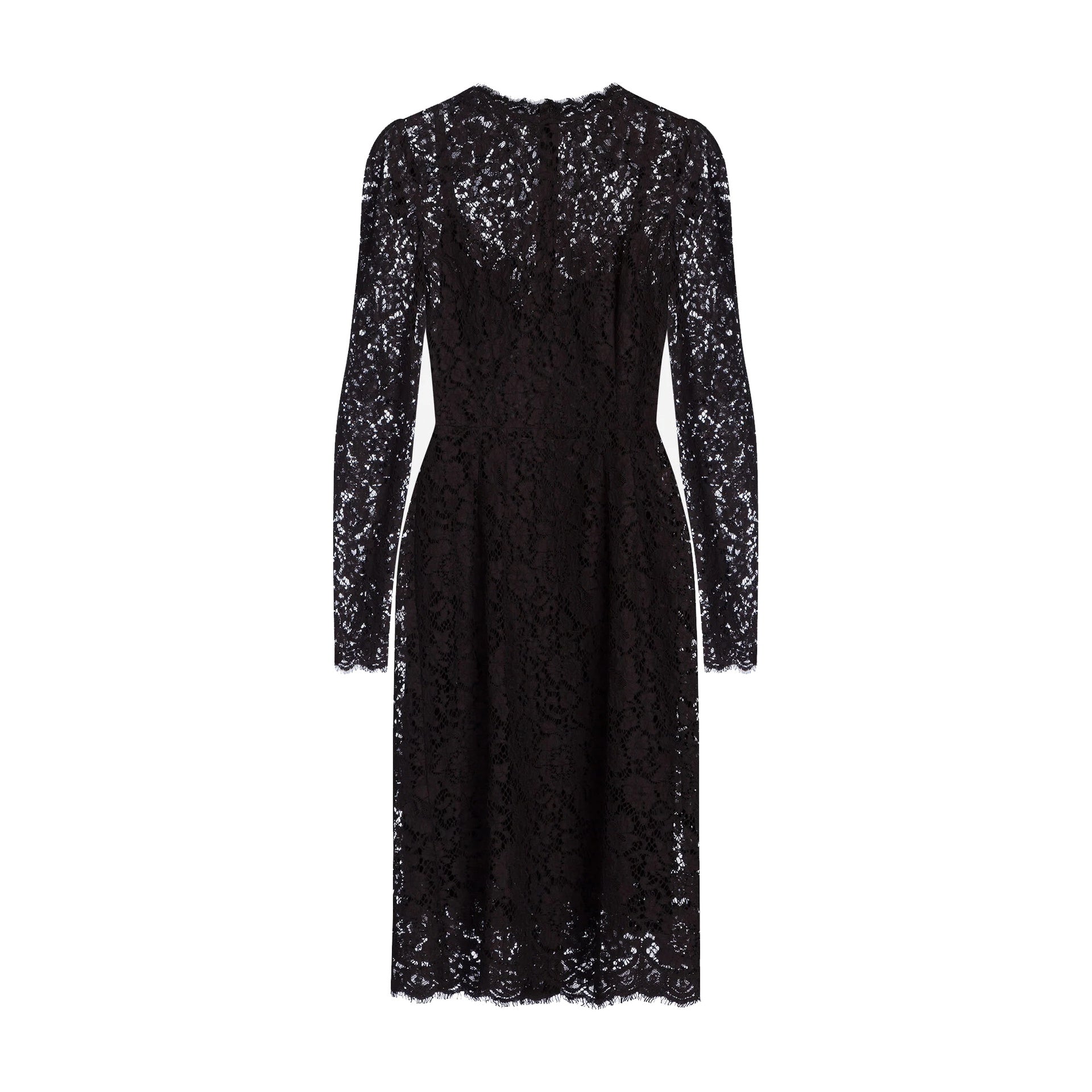 DOLCE & GABBANA Lace Dress with Long Sleeves for Women