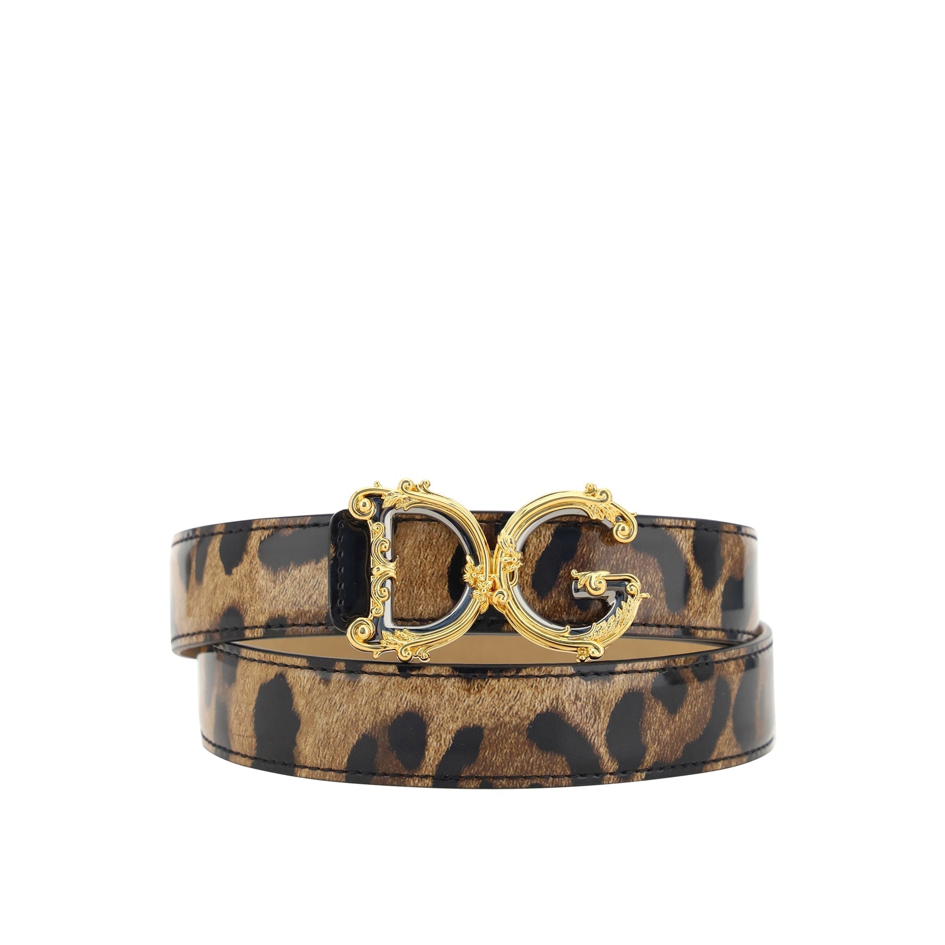 DOLCE & GABBANA Leather Logo Belt - 2 cm Height
