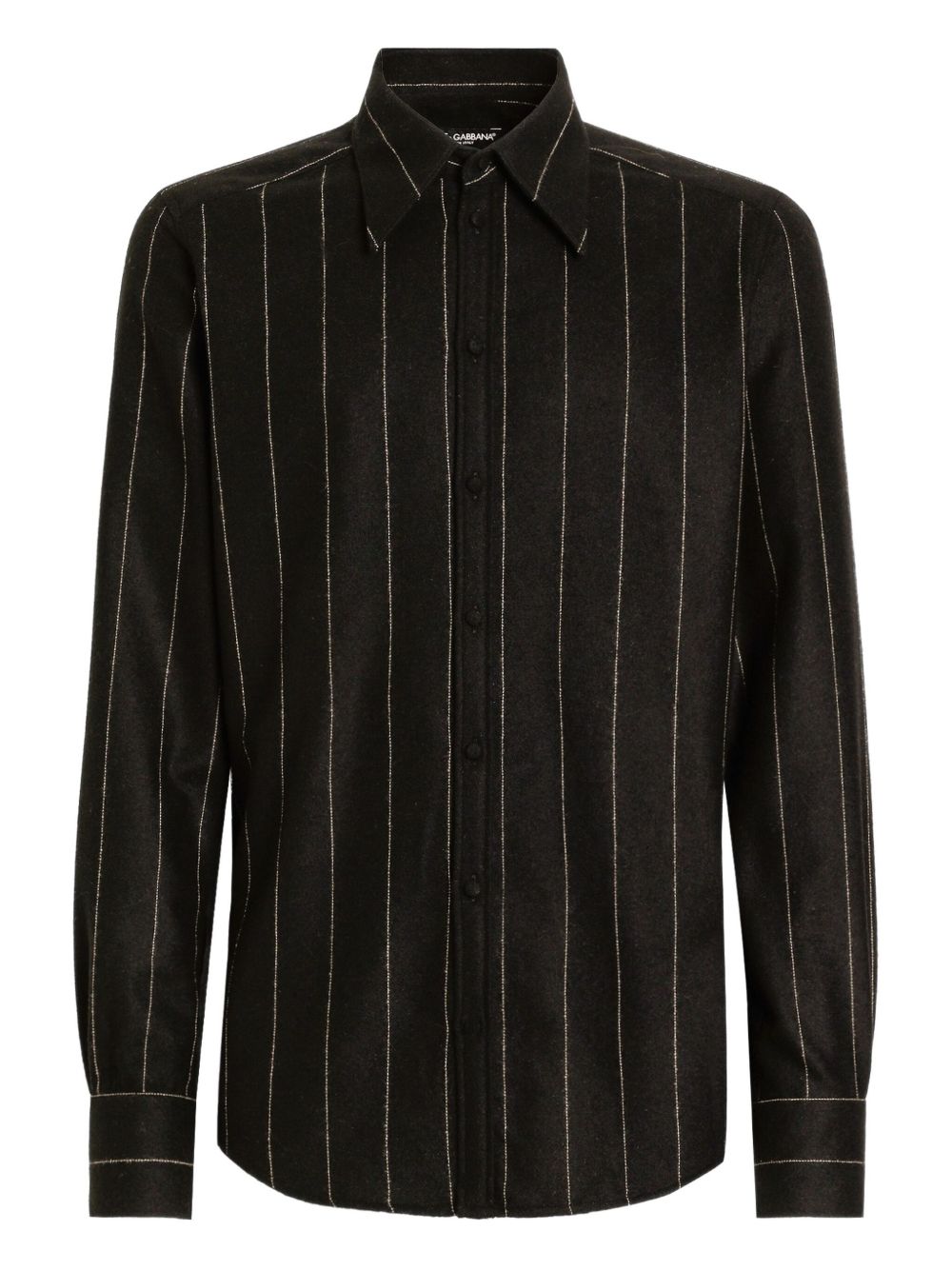 DOLCE & GABBANA Pinstriped Alpaca Blend Flannel Shirt for Men - Fall Winter 25/26