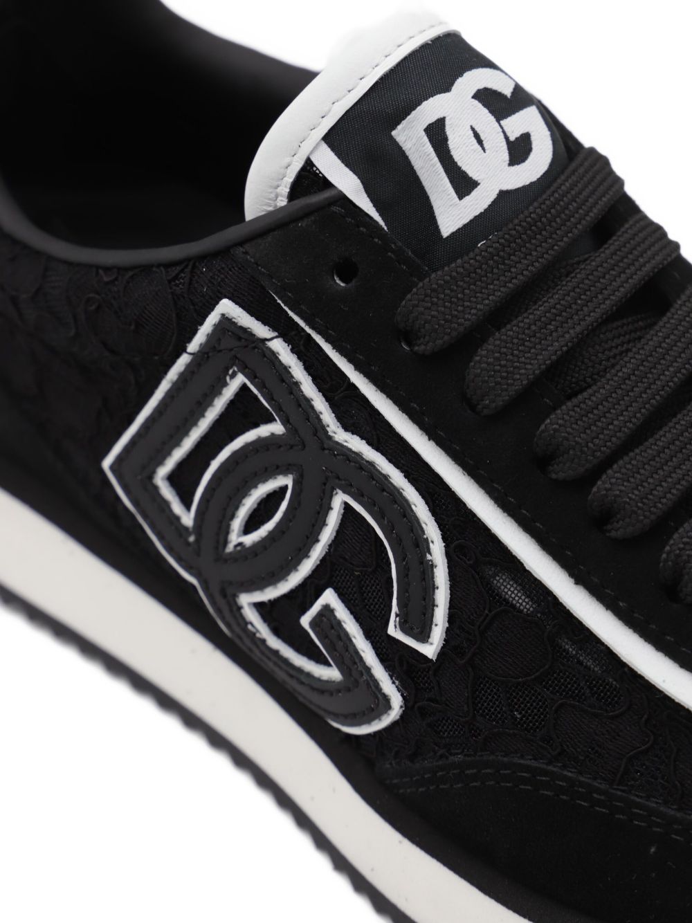 DOLCE & GABBANA Chic Sneakers with Floral Lace - 20mm Sole Height