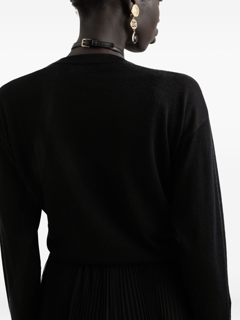 DOLCE & GABBANA Elegant V-Neck Cardigan with Front Knot - Size 40