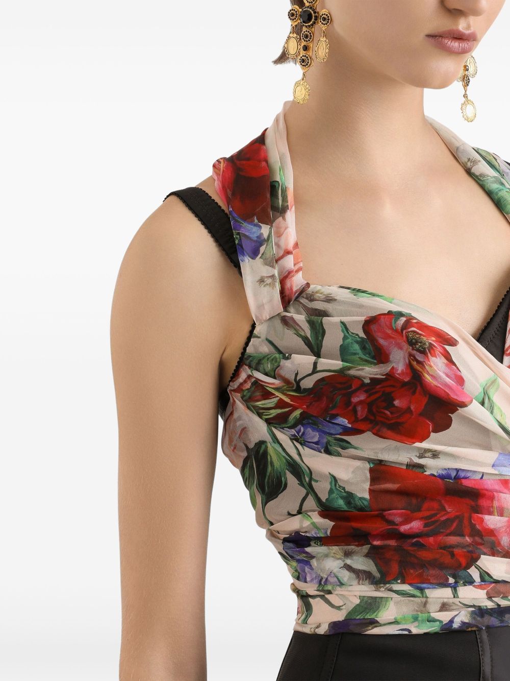 DOLCE & GABBANA Floral Bustier Mini Top for Women