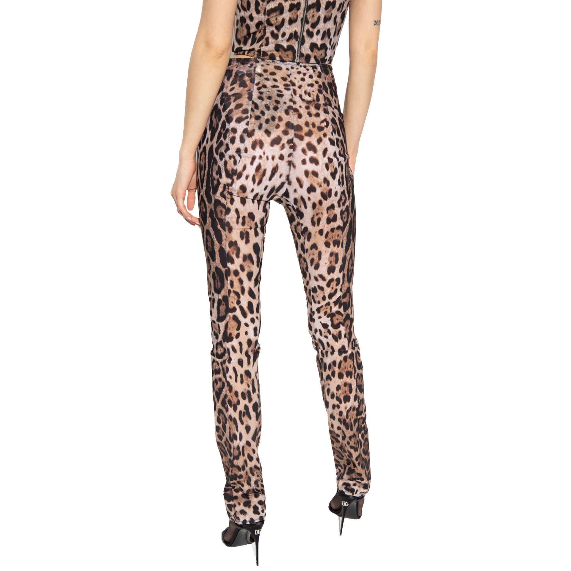 DOLCE & GABBANA Animal Motif Fitted Pants for Fall Winter