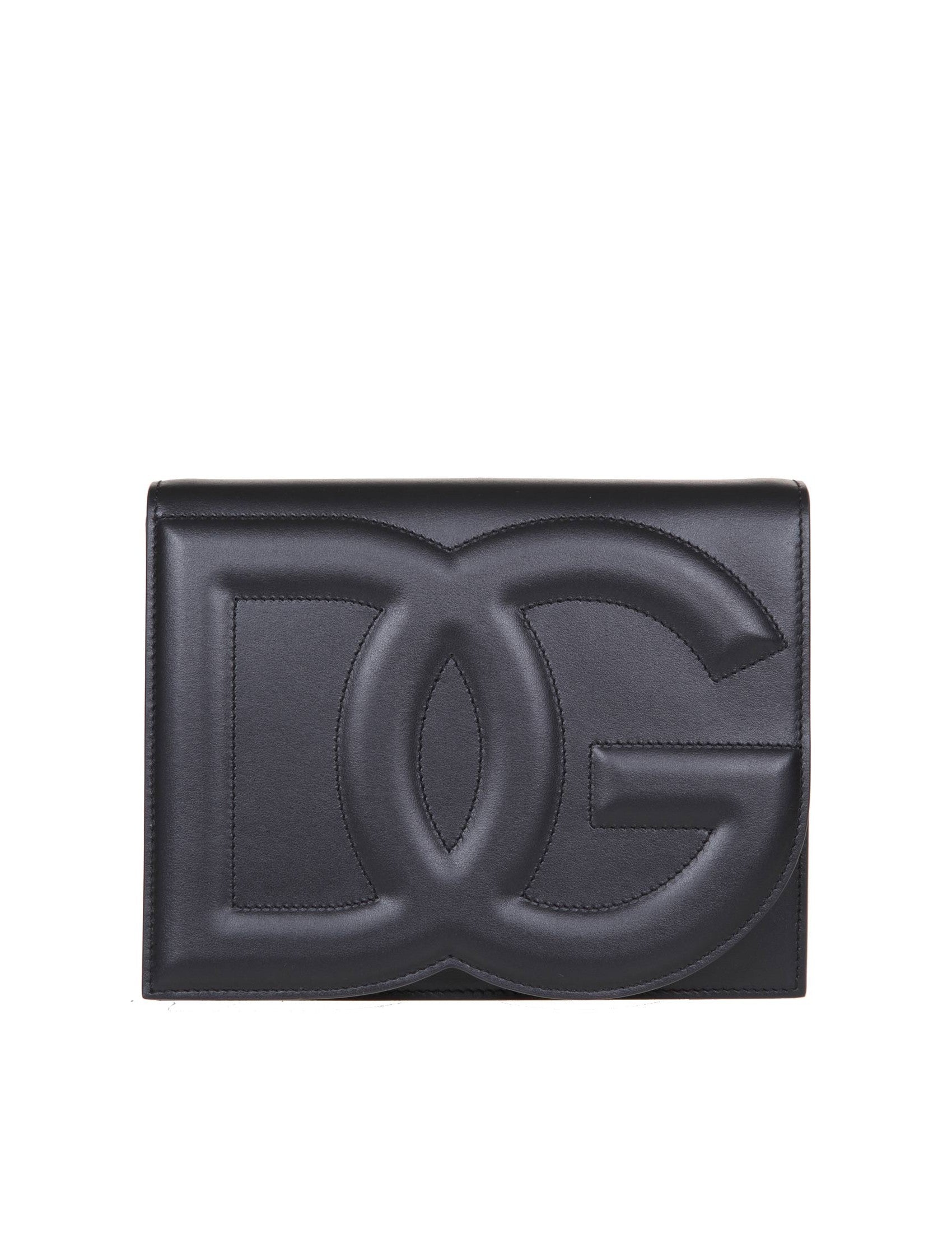 DOLCE & GABBANA Mini Logo Leather Crossbody Handbag