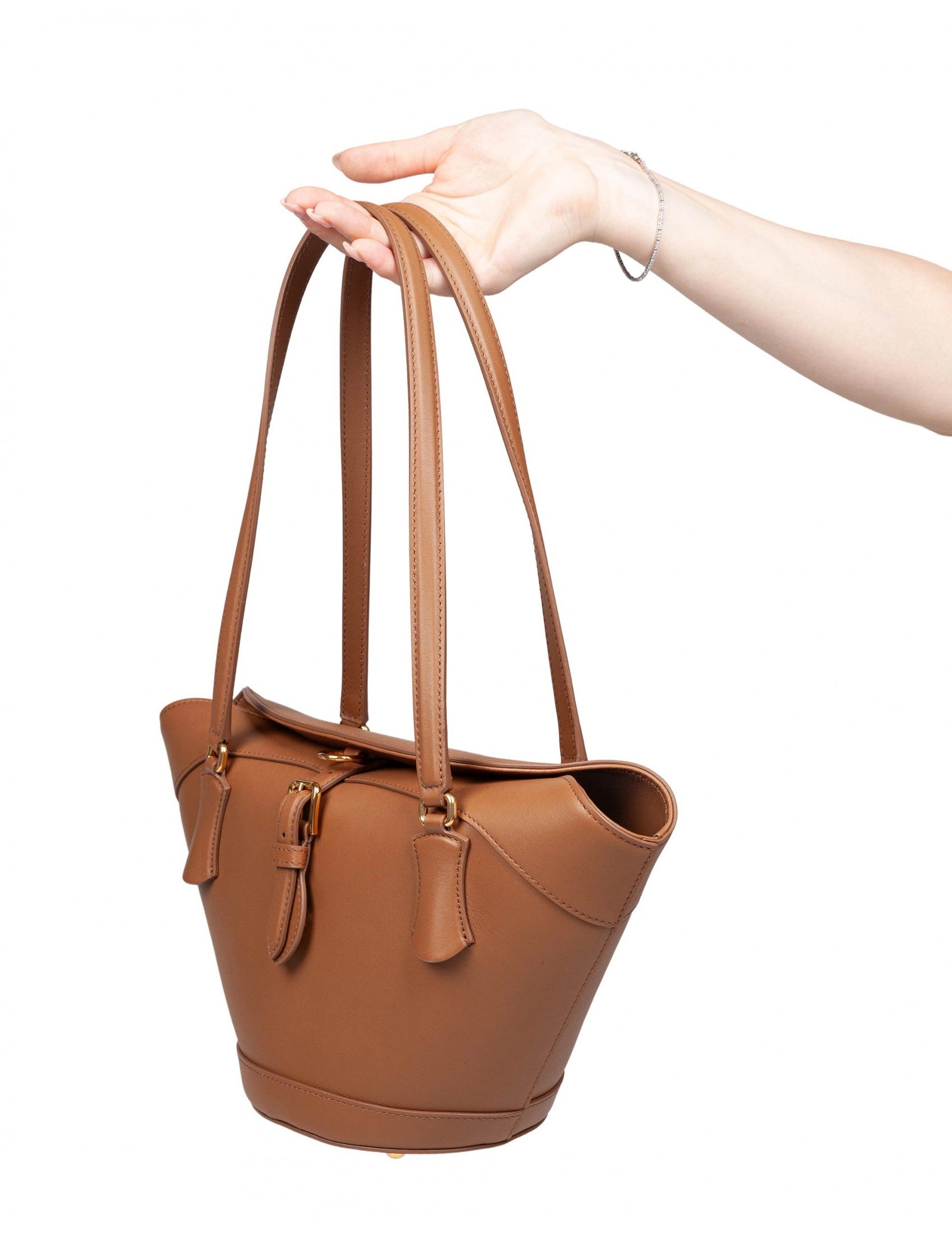 DOLCE & GABBANA Leather Coffa Capri Handbag - 17cm H x 33cm W x 13cm D