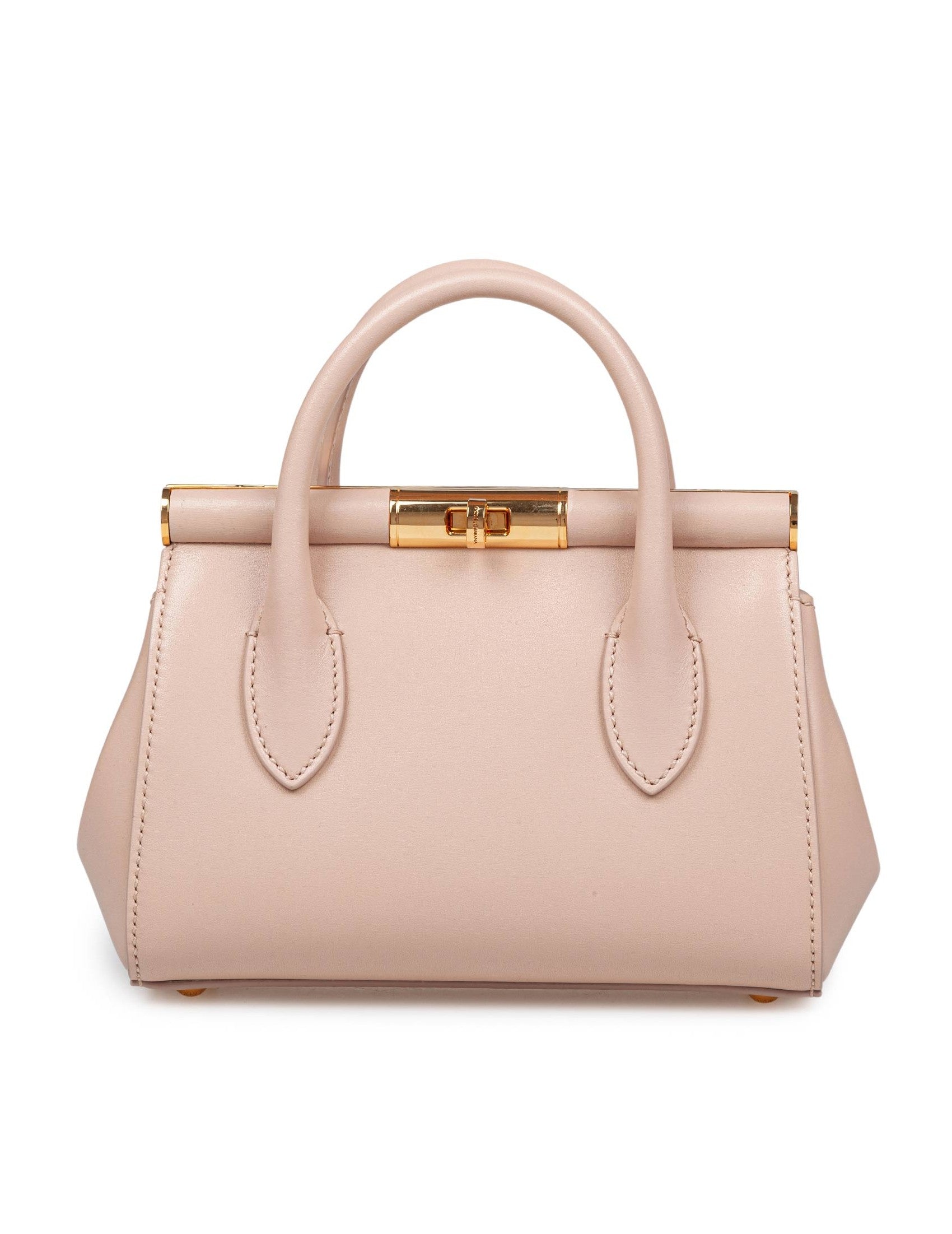 DOLCE & GABBANA Mini Handbag with Gold-Plated Twist Lock - Dimensions: 13.5 cm H x 19 cm W x 7 cm D