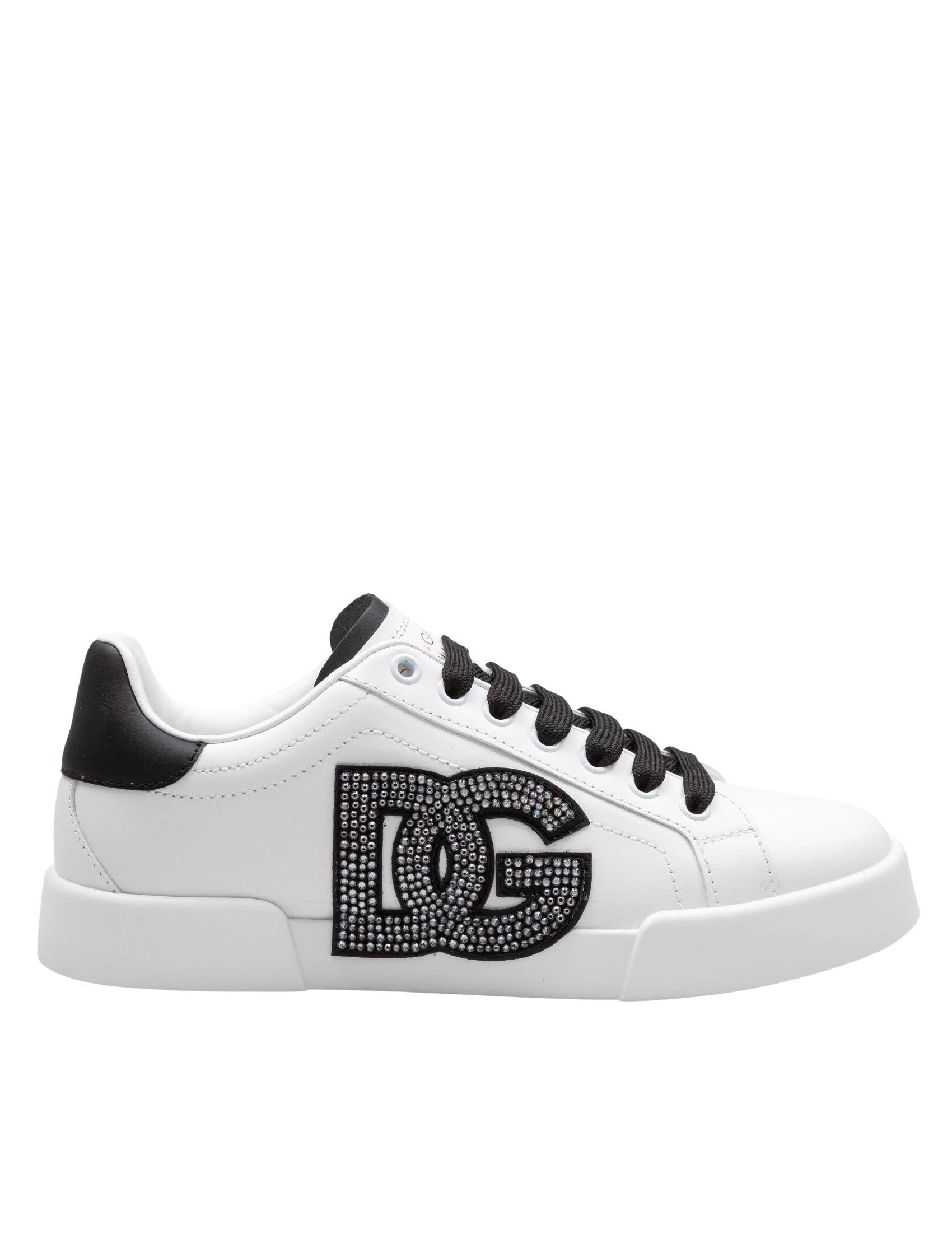 DOLCE & GABBANA Light Leather Sneakers with DG Logo for Women