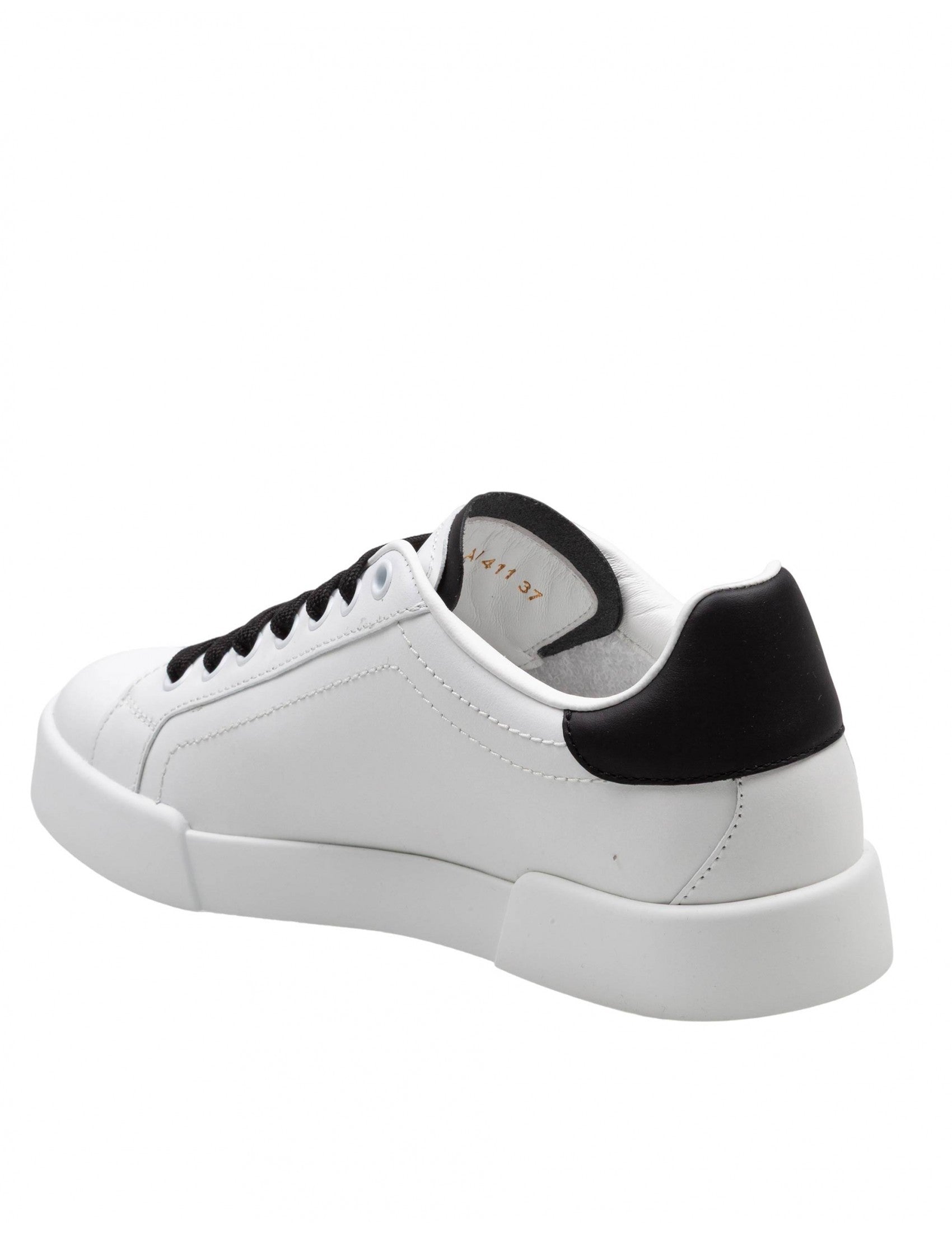 DOLCE & GABBANA Light Leather Sneakers with DG Logo for Women