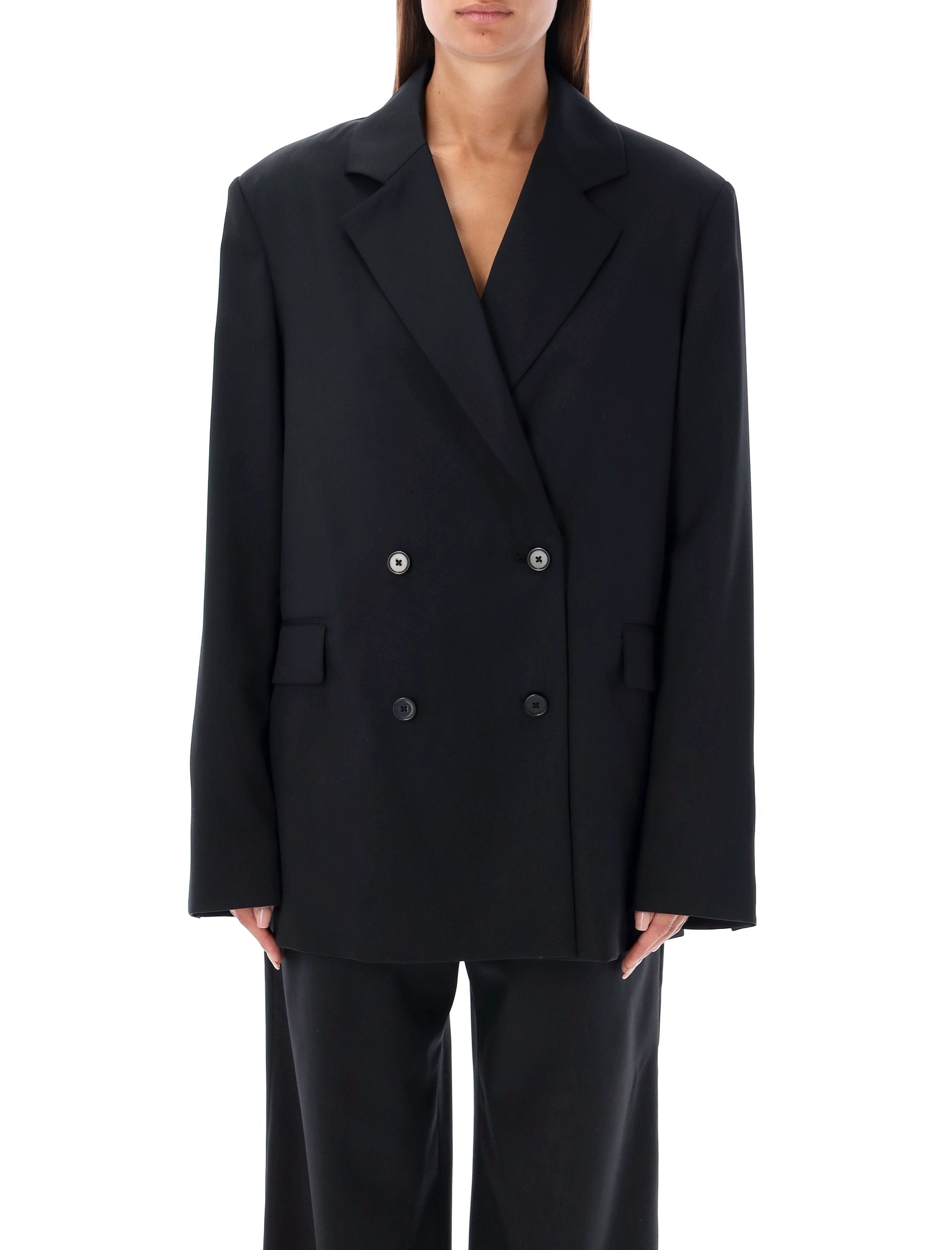 LOULOU Oversized Double-Breasted Blazer in Size S