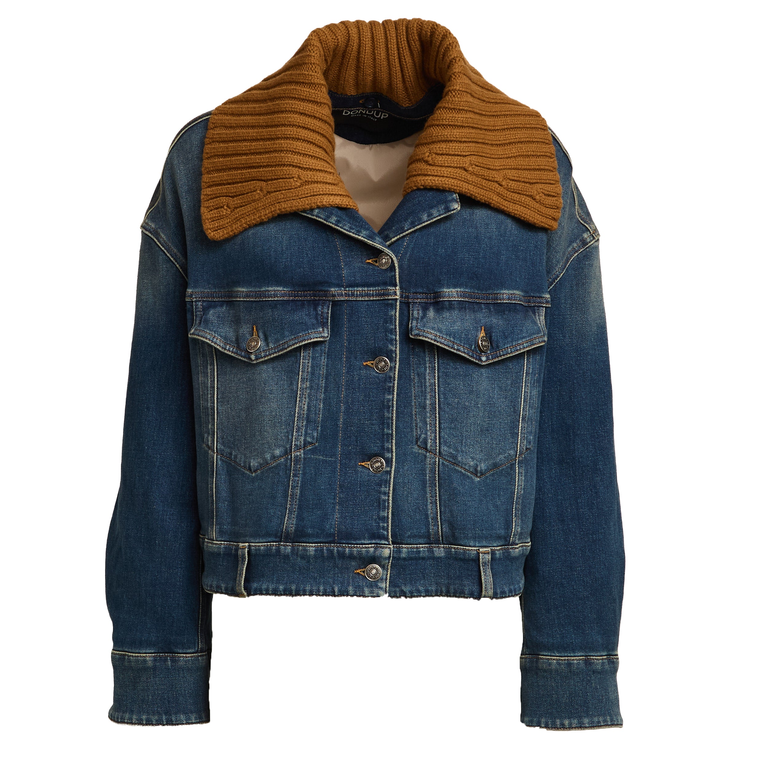 DONDUP Casual Denim Jacket with Contrasting Collar for Women