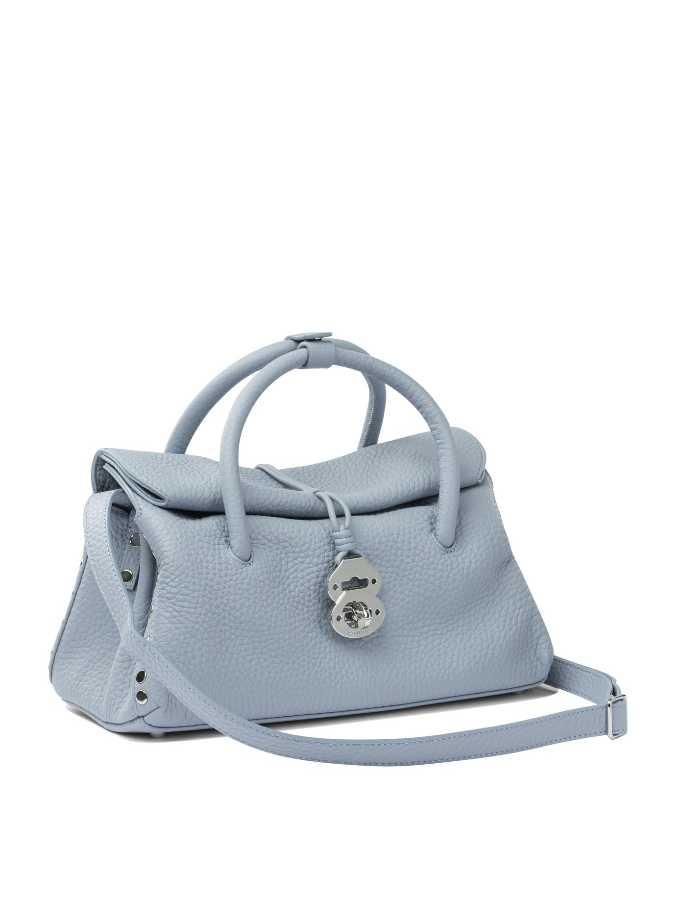 ZANELLATO Compact Mini Handbag with Roll-Top Closure