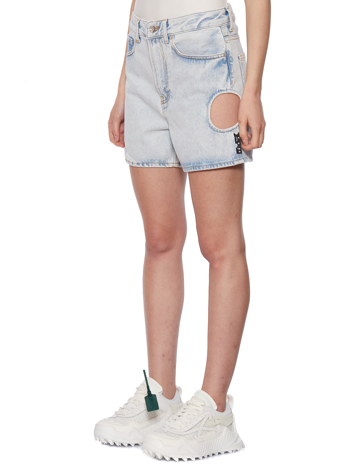 OFF-WHITE High-Waisted Denim Shorts for Men - Size 26