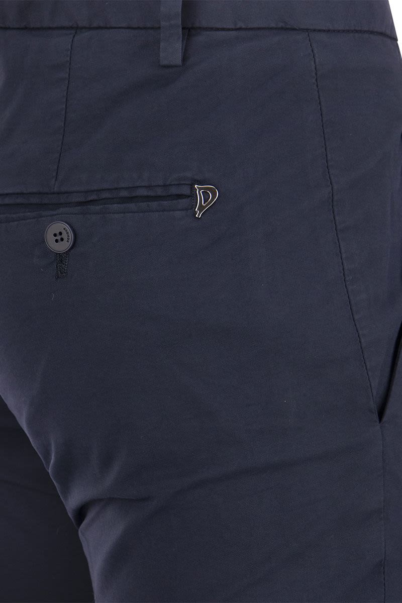 DONDUP Perfect Slim-Fit Cotton Gabardine Trousers - Women's Ankle-Length Pants