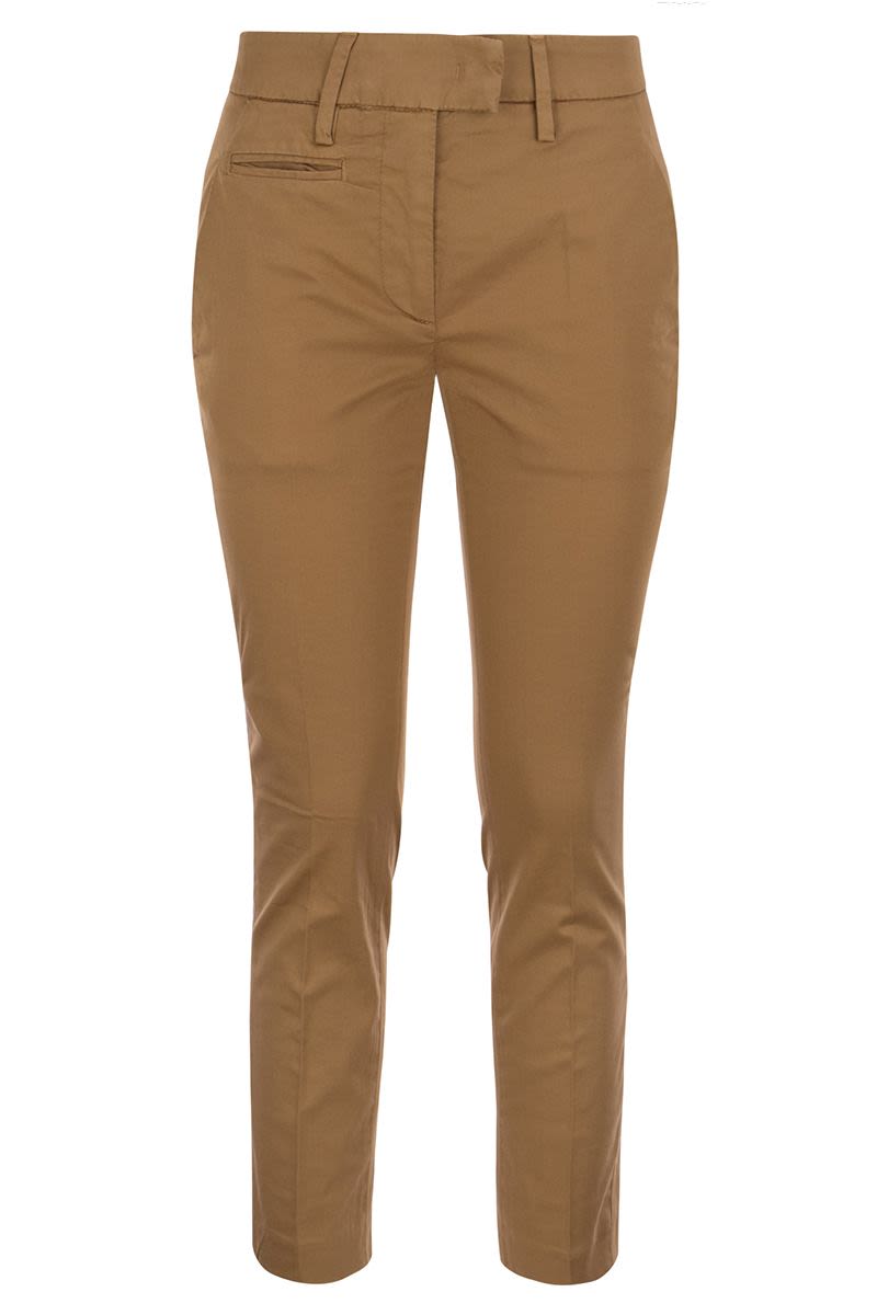 DONDUP Perfect Slim-Fit Cotton Gabardine Trousers
