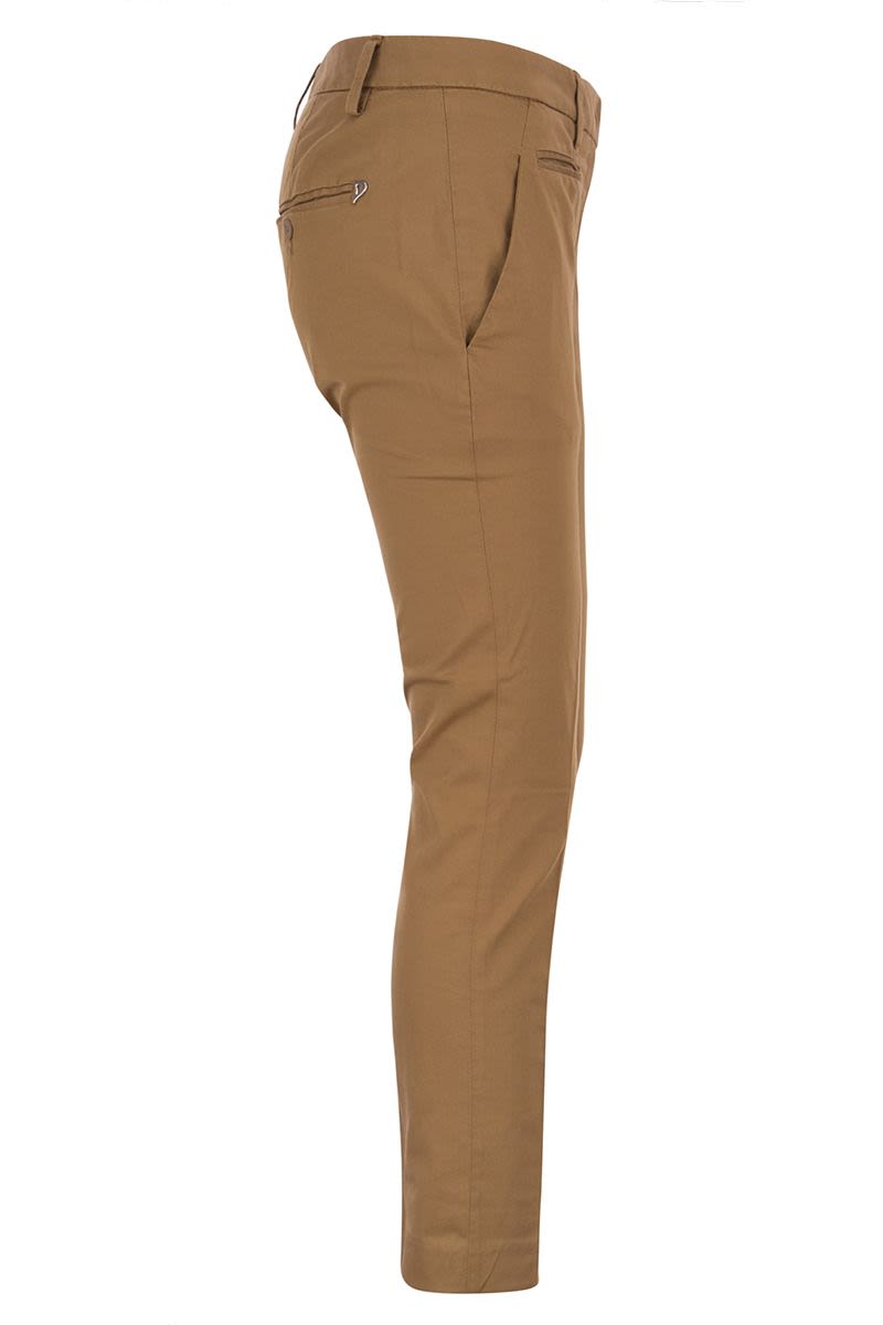 DONDUP Perfect Slim-Fit Cotton Gabardine Trousers