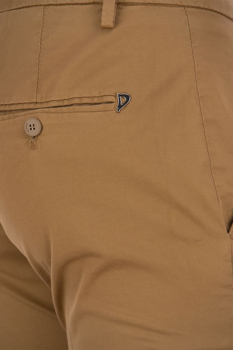 DONDUP Perfect Slim-Fit Cotton Gabardine Trousers
