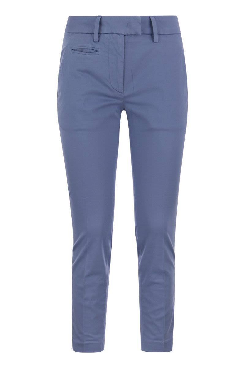 DONDUP Perfect Slim-Fit Cotton Gabardine Trousers