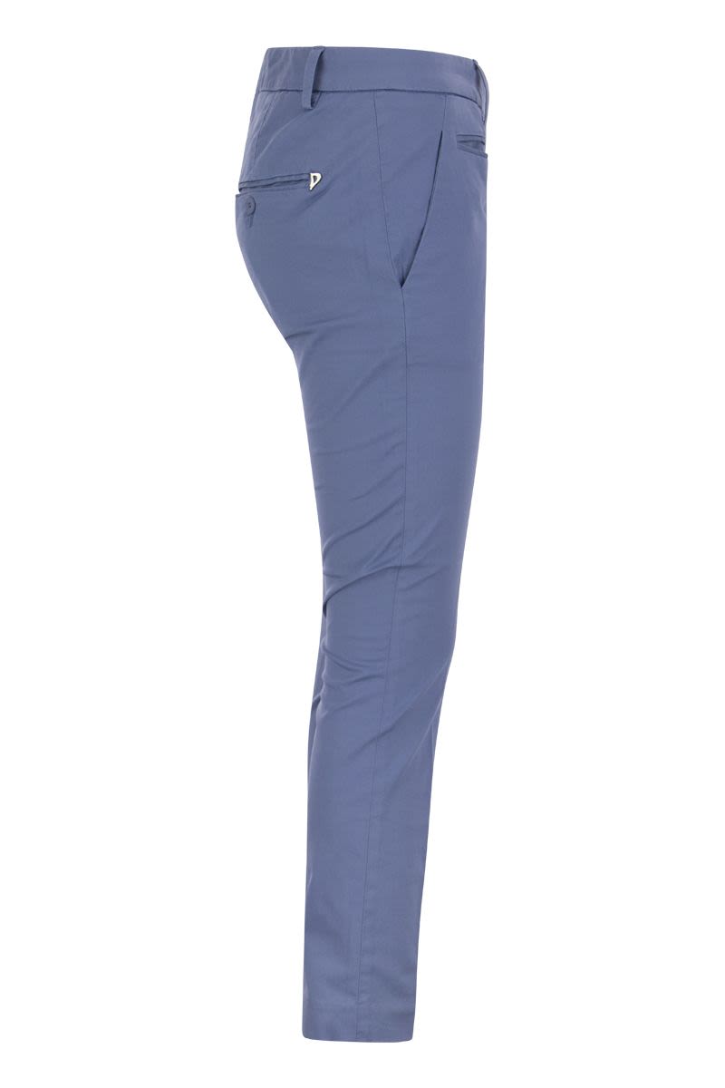 DONDUP Perfect Slim-Fit Cotton Gabardine Trousers