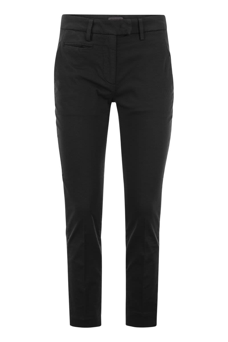 DONDUP Perfect Slim-Fit Cotton Gabardine Trousers - Ankle Length