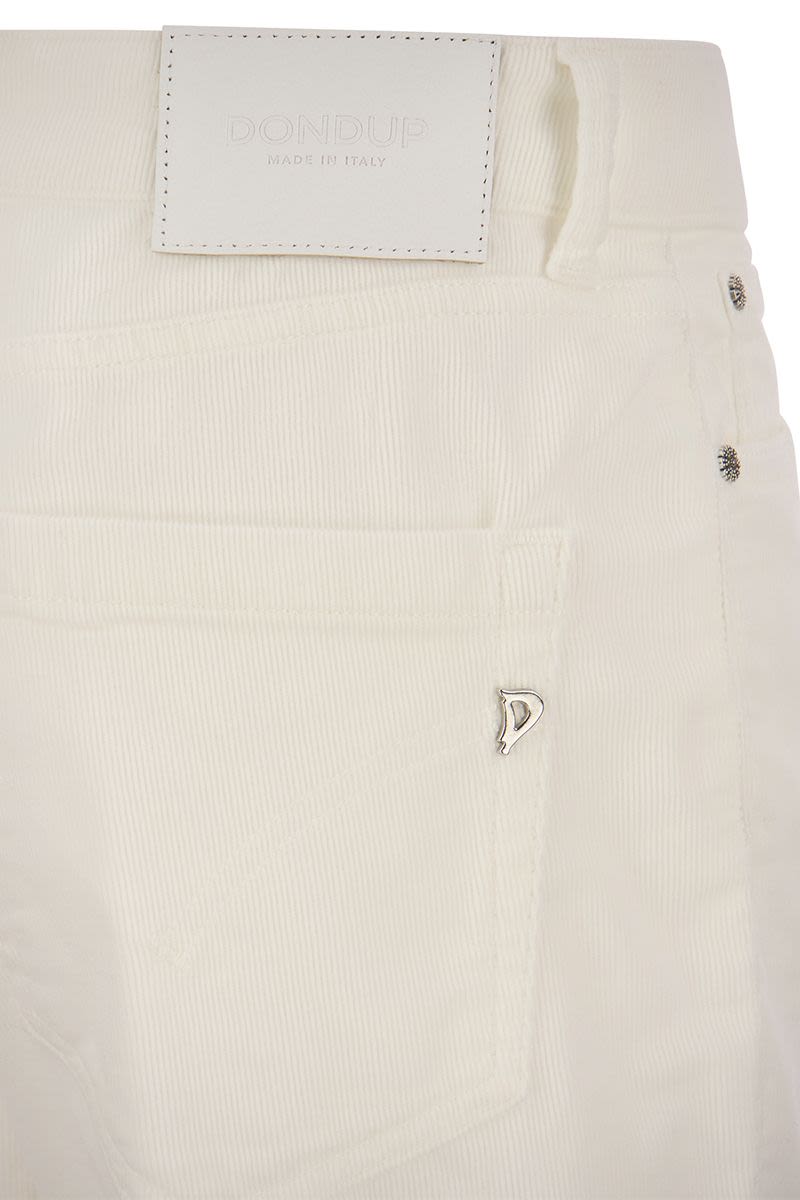 DONDUP Multi-Striped Velvet Trousers with Jewelled Buttons