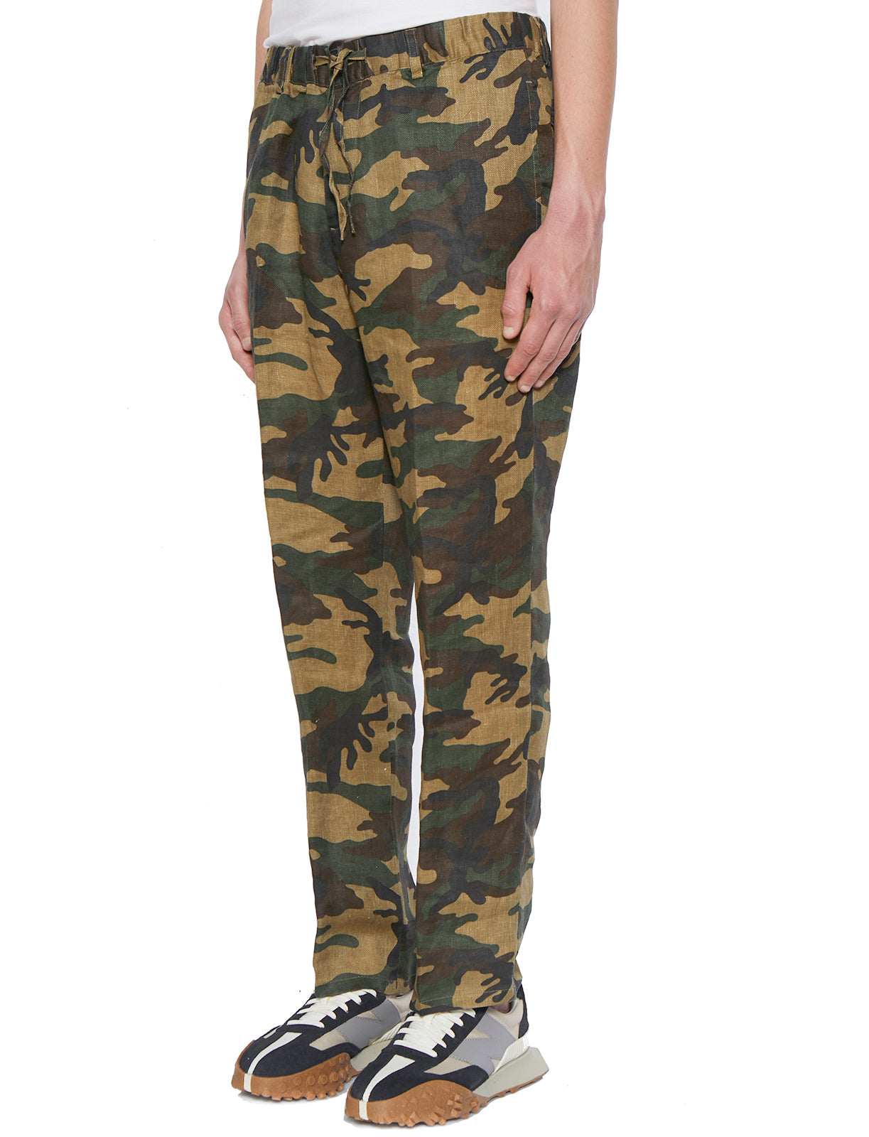 DANIELE ALESSANDRINI Linen Camouflage Pants - Size 48