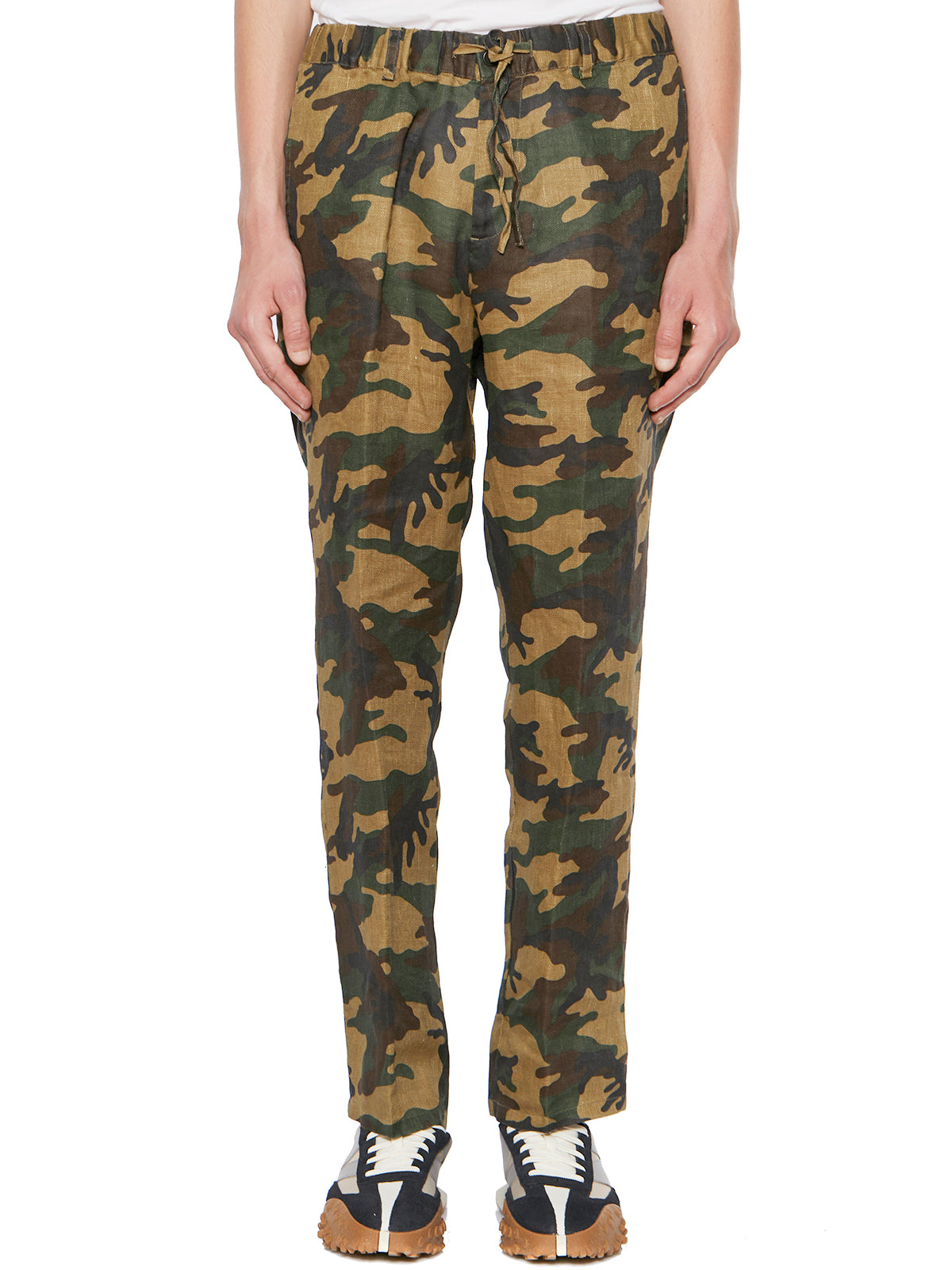 DANIELE ALESSANDRINI Linen Camouflage Pants - Size 48
