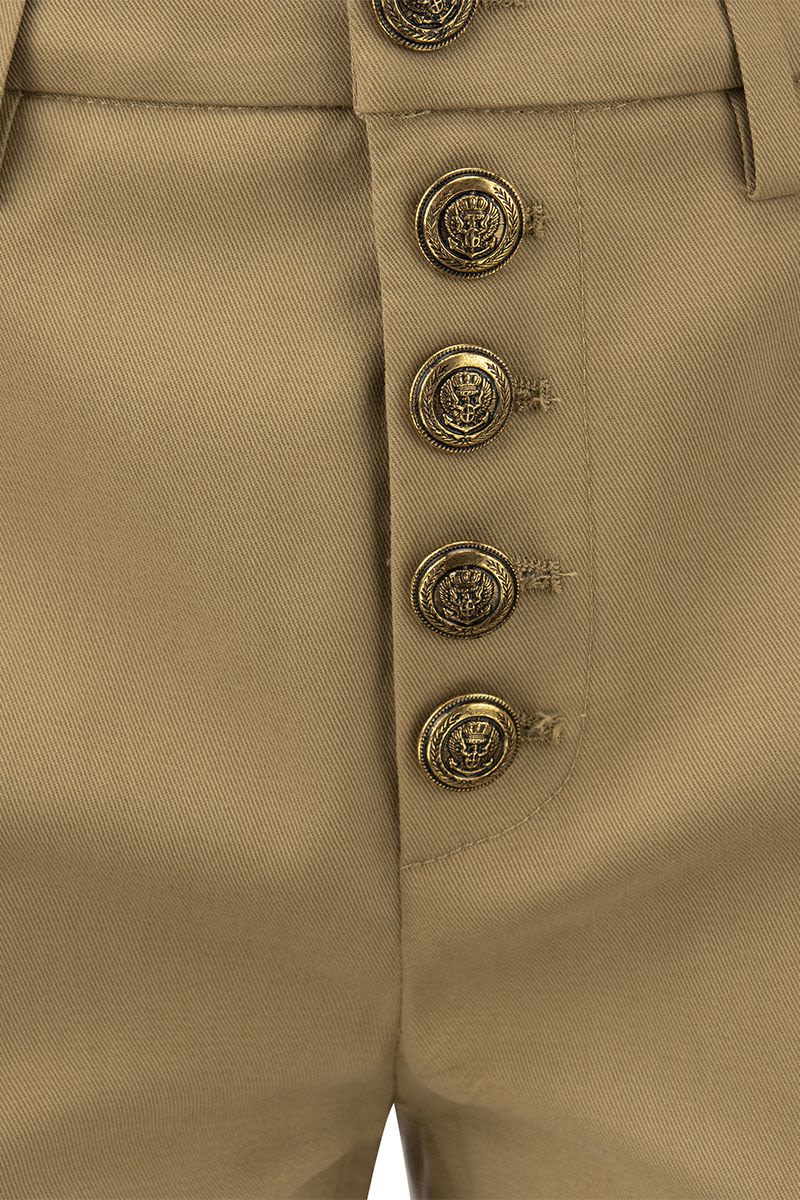 DONDUP High-Waisted Cropped Slim Chino Trousers